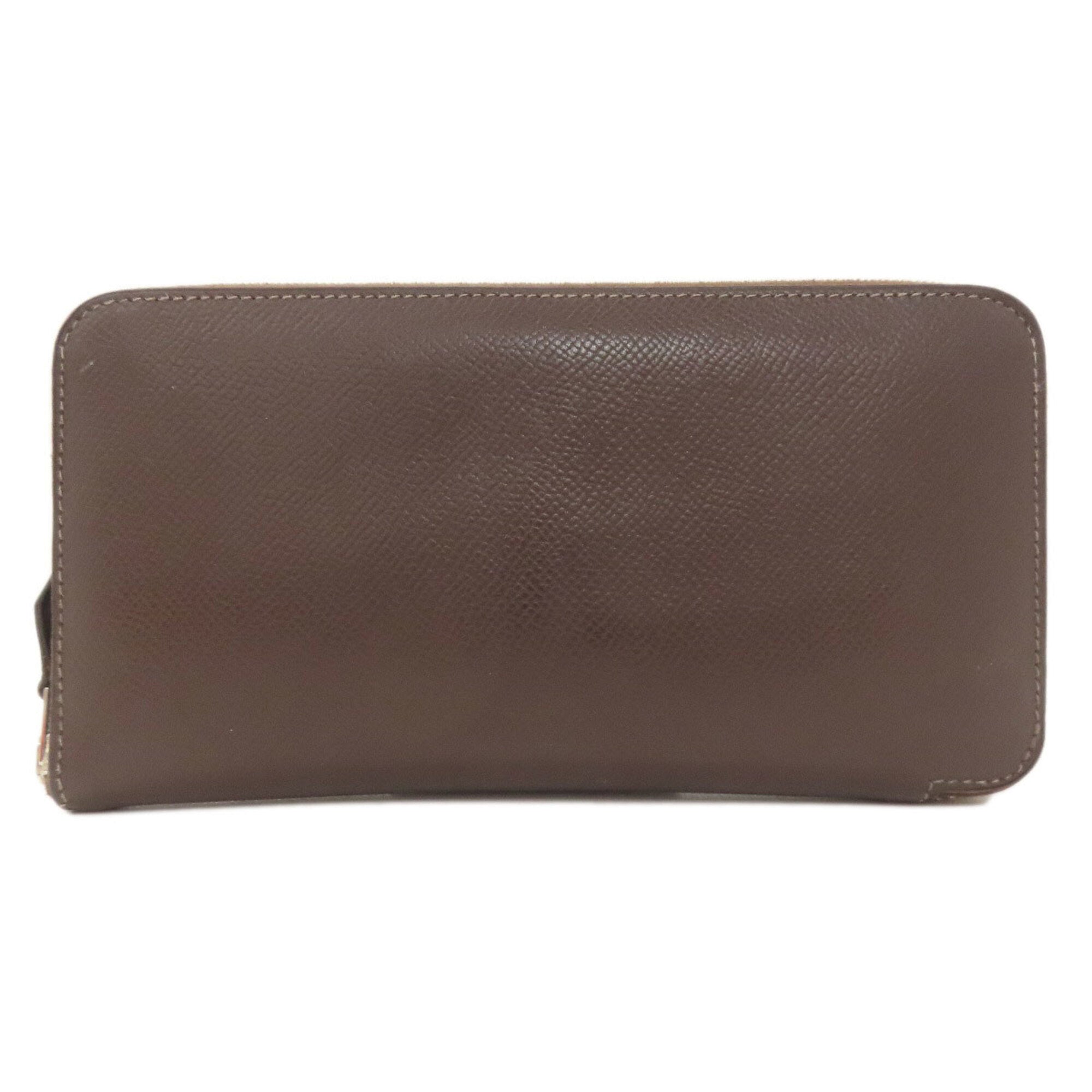 Hermes Azap Dark Brown Epsom Leather Long Wallet (Bi-Fold) (Pre-Owned)