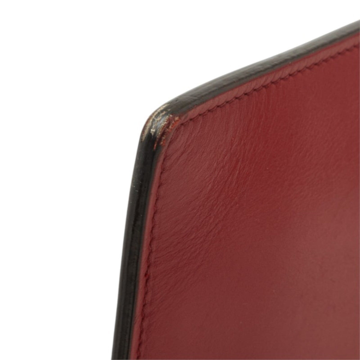 Gucci Black Red Color Leather Clutch Bag Pouch (Pre-Owned)