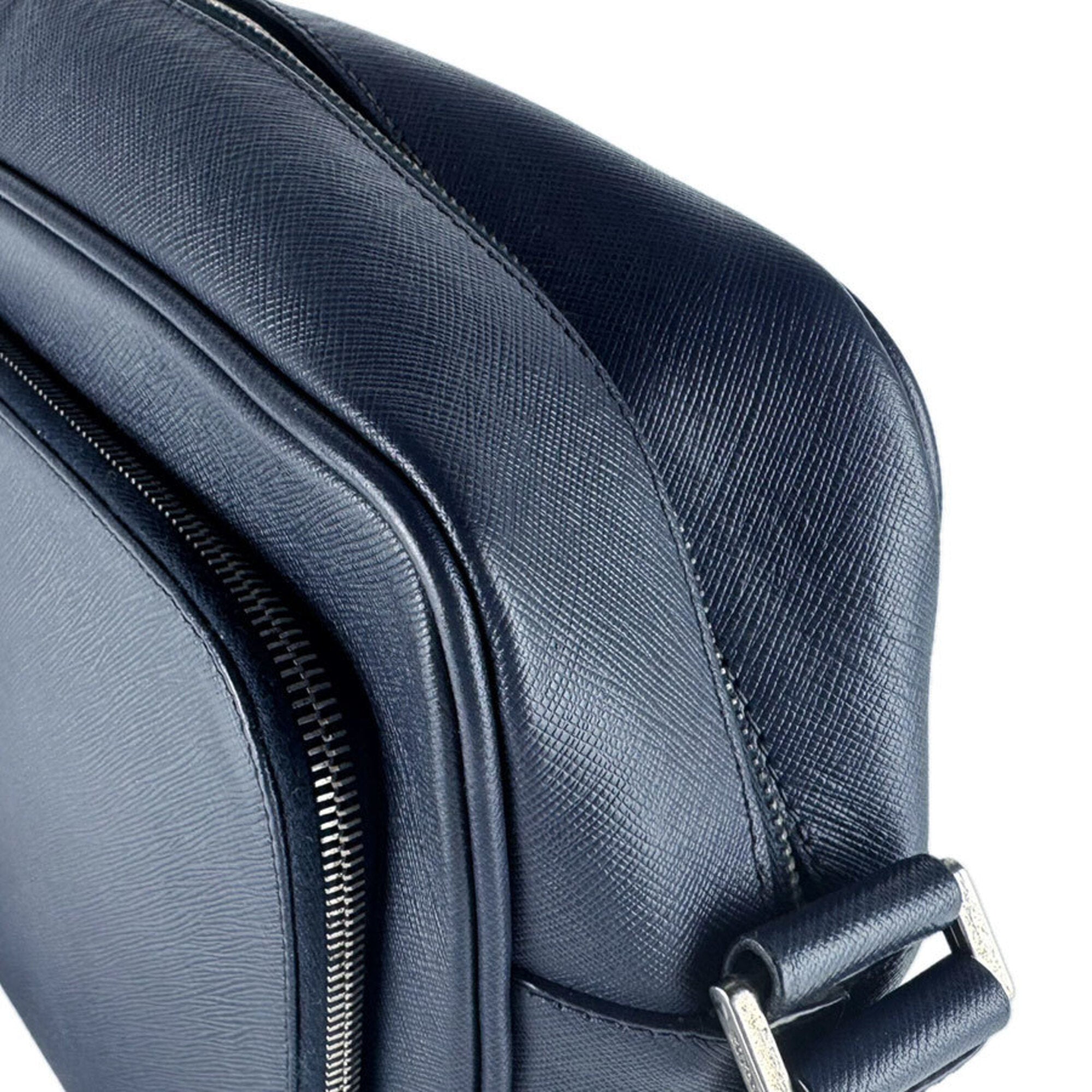 Prada Navy Leather Shoulder Bag (Pre-Owned)