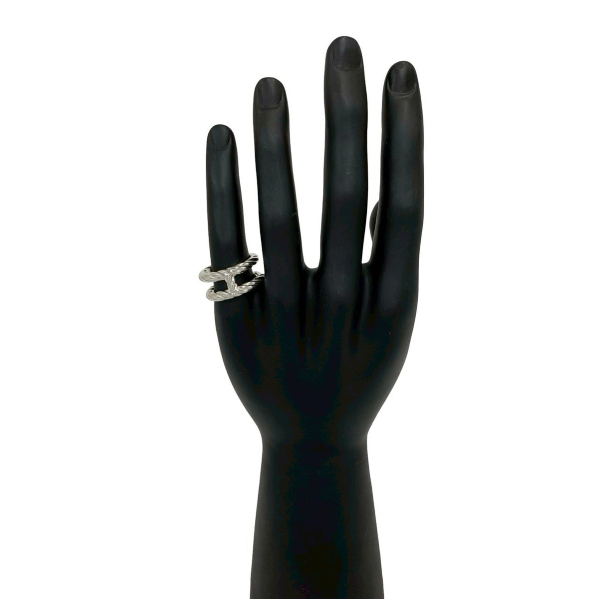 Hermes Silver Silver 925 Band Ring (Pre-Owned)