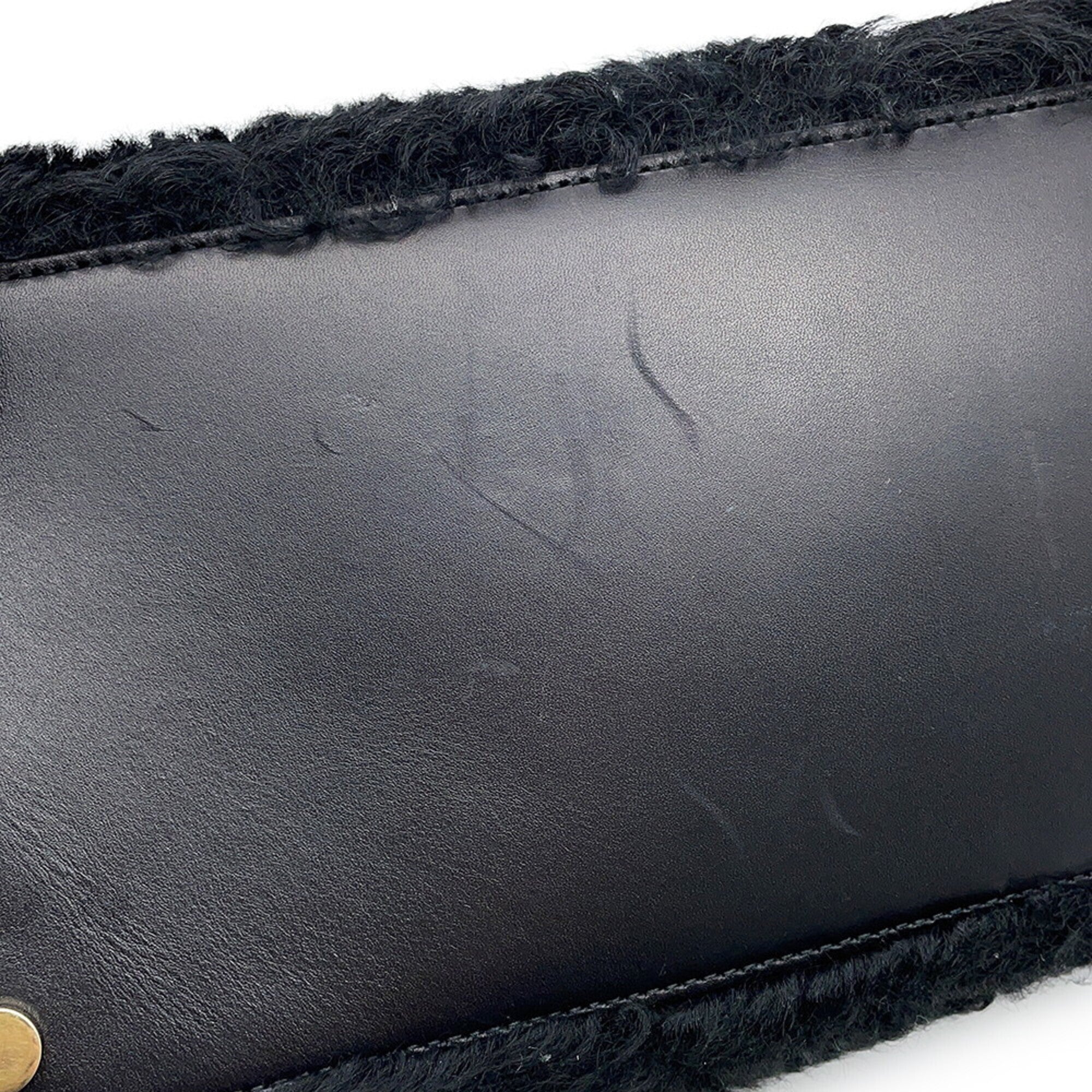 Balenciaga Black Fur Handbag Shoulder Bag (Pre-Owned)
