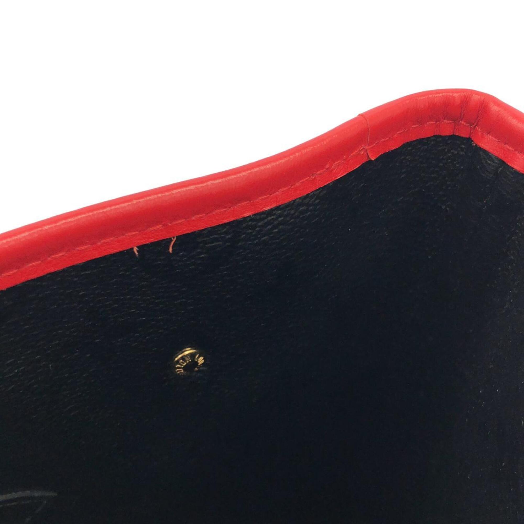 Louis Vuitton Black Red Color Coated Canvas Handbag Pouch (Pre-Owned)