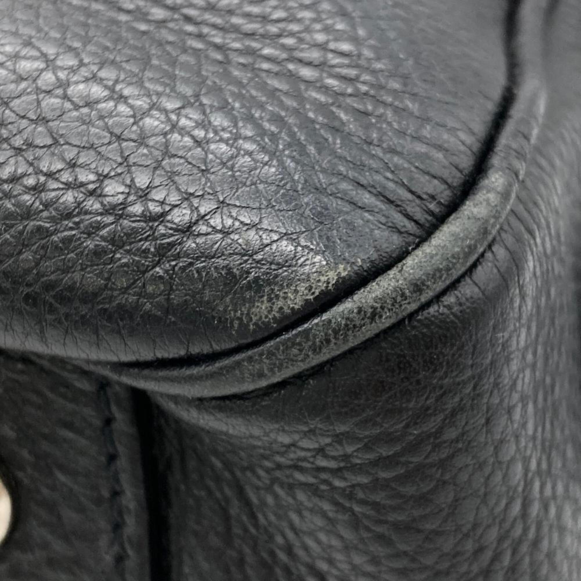 Prada Black Leather Handbag Shoulder Bag (Pre-Owned)