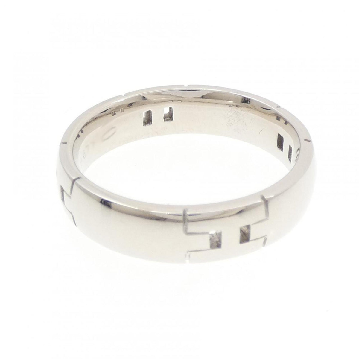 Hermes Silver White Gold (18K) Band Ring (Pre-Owned)