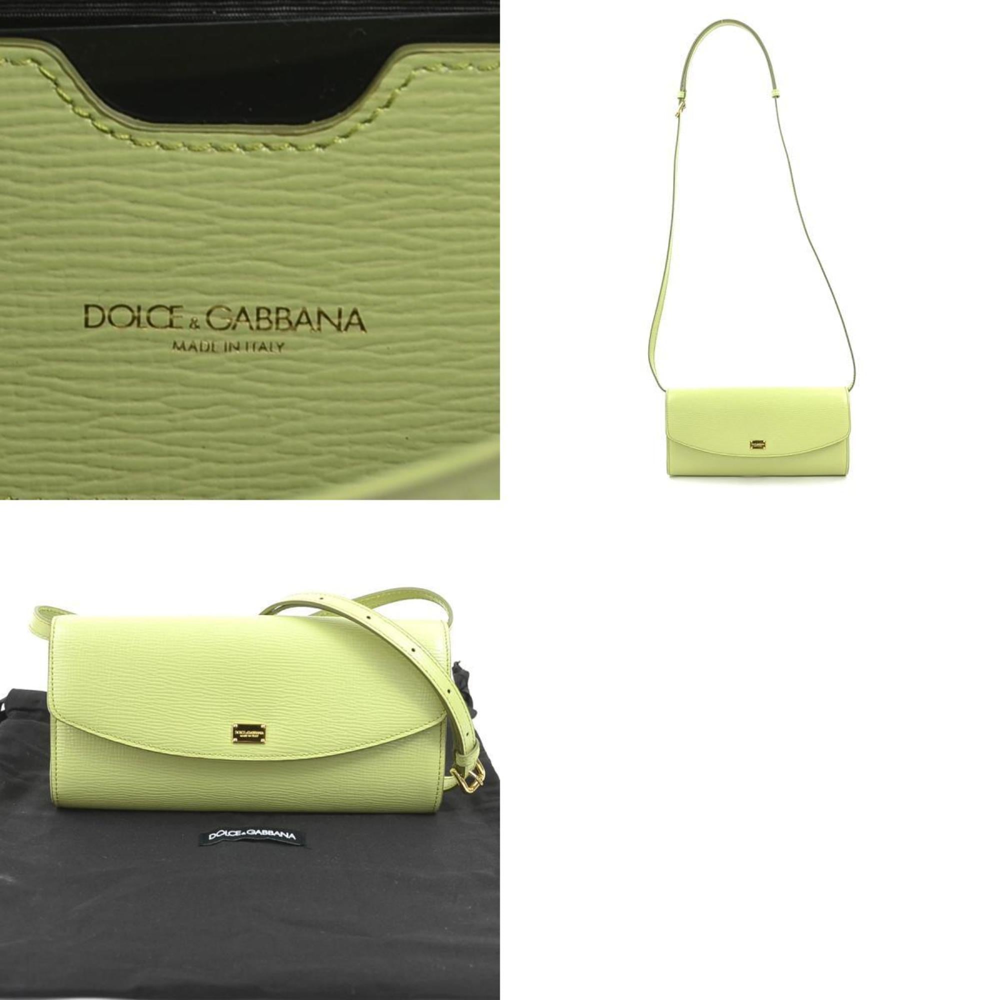 Dolce & Gabbana Light Green Leather Shoulder Bag (Pre-Owned)