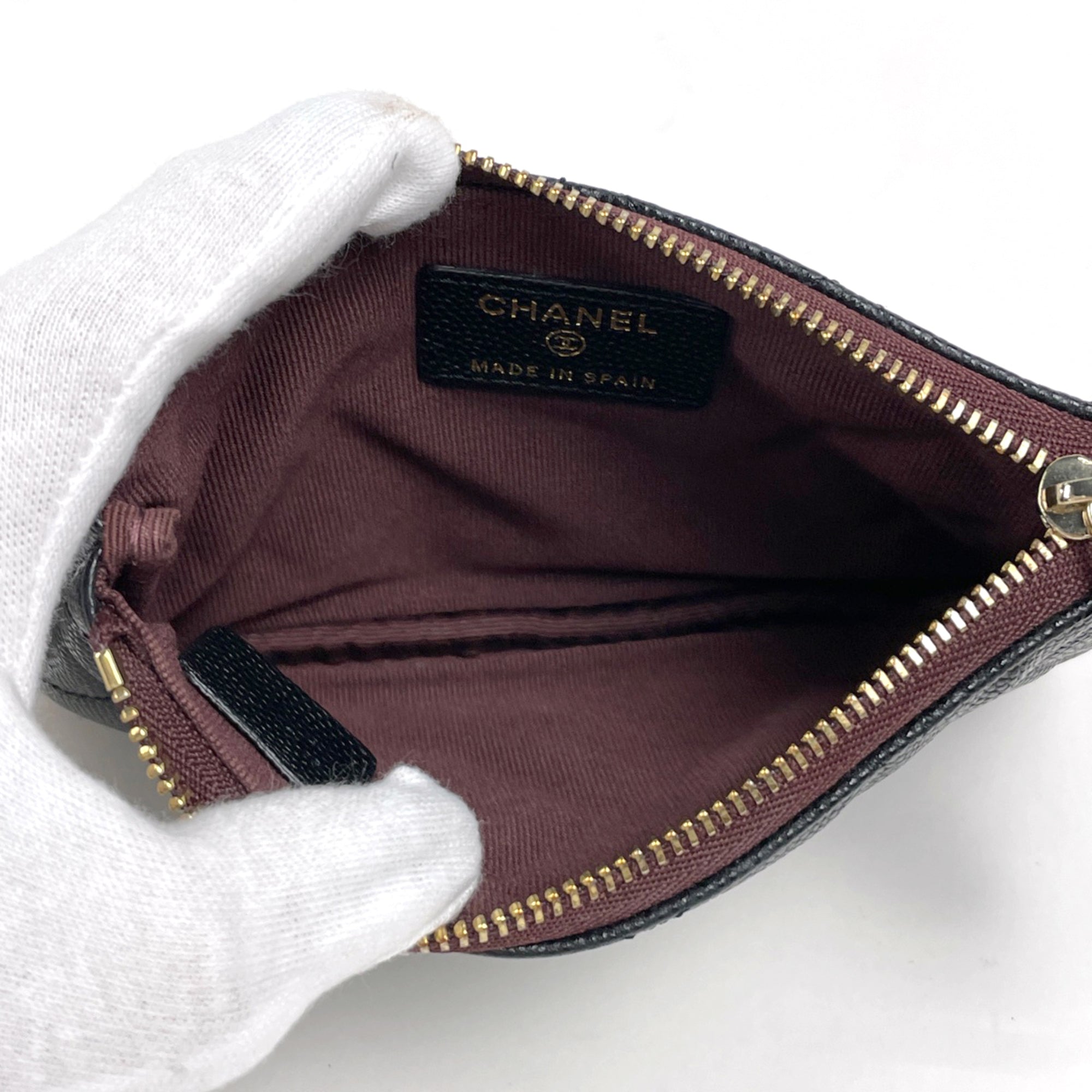 Chanel Black Grained Calfskin Pouch (Pre-Owned)