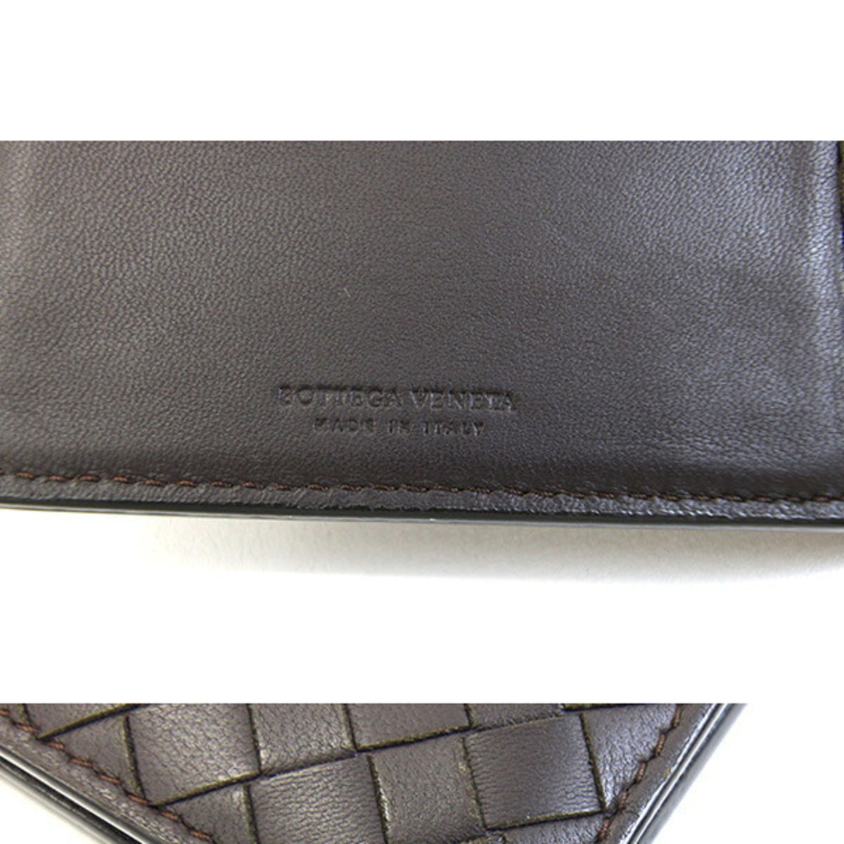 Bottega Veneta Dark Brown Leather Wallet (Bi-Fold) (Pre-Owned)
