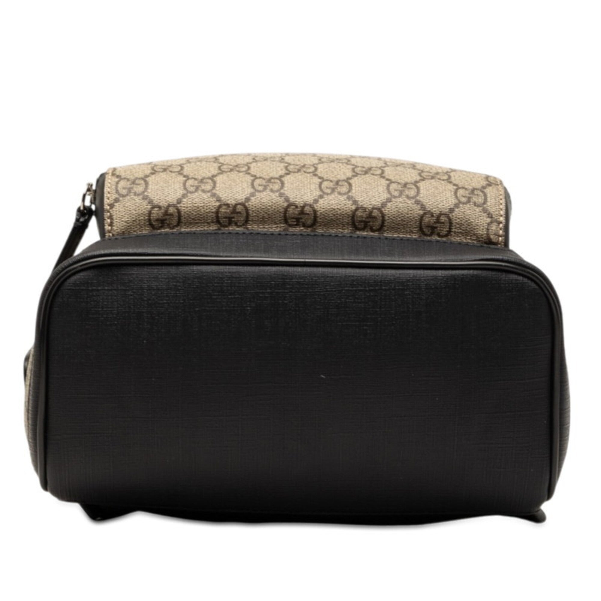 Gucci Beige Black Pvc Leather Backpack (Pre-Owned)