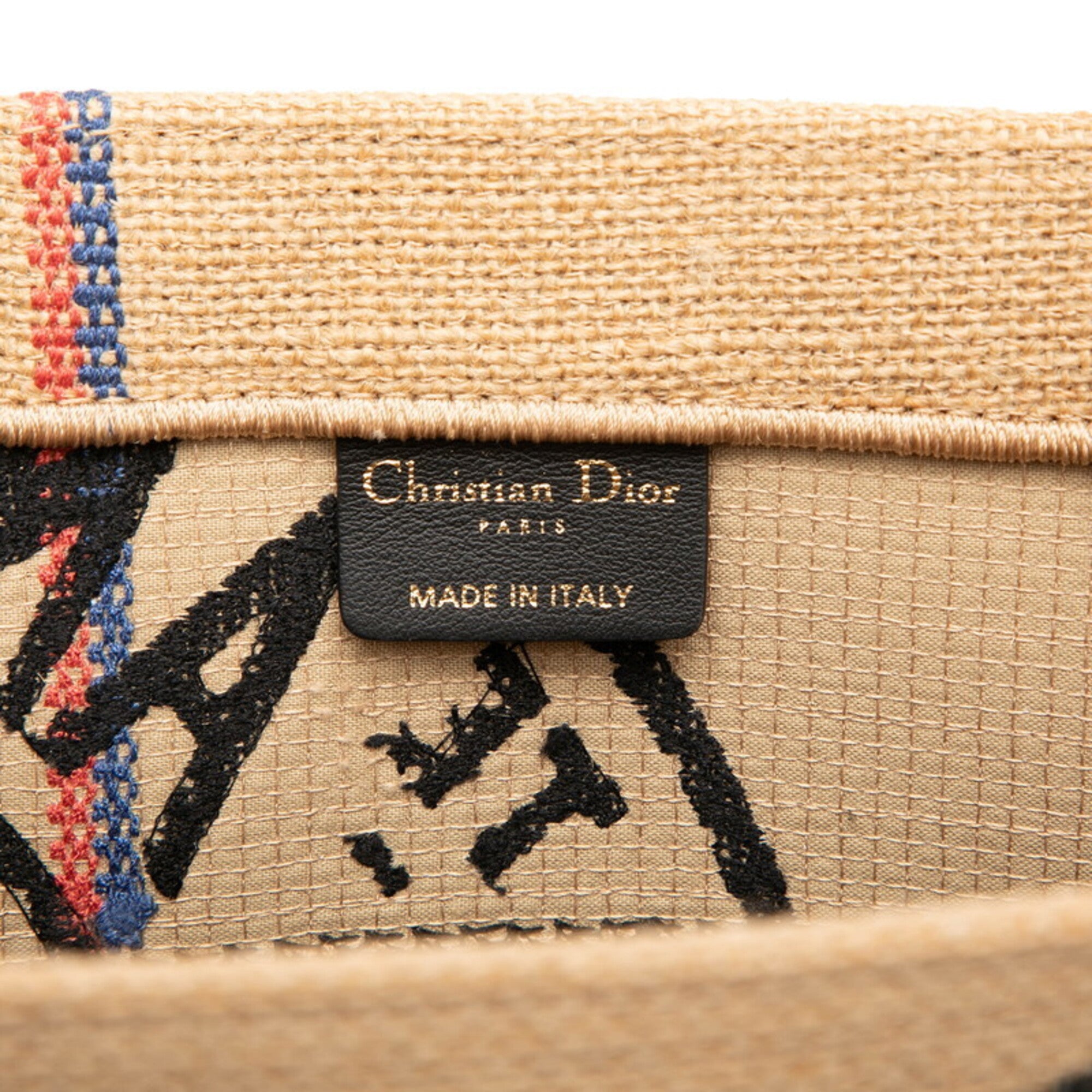 Christian Dior Beige Black Canvas Handbag Tote Bag (Pre-Owned)