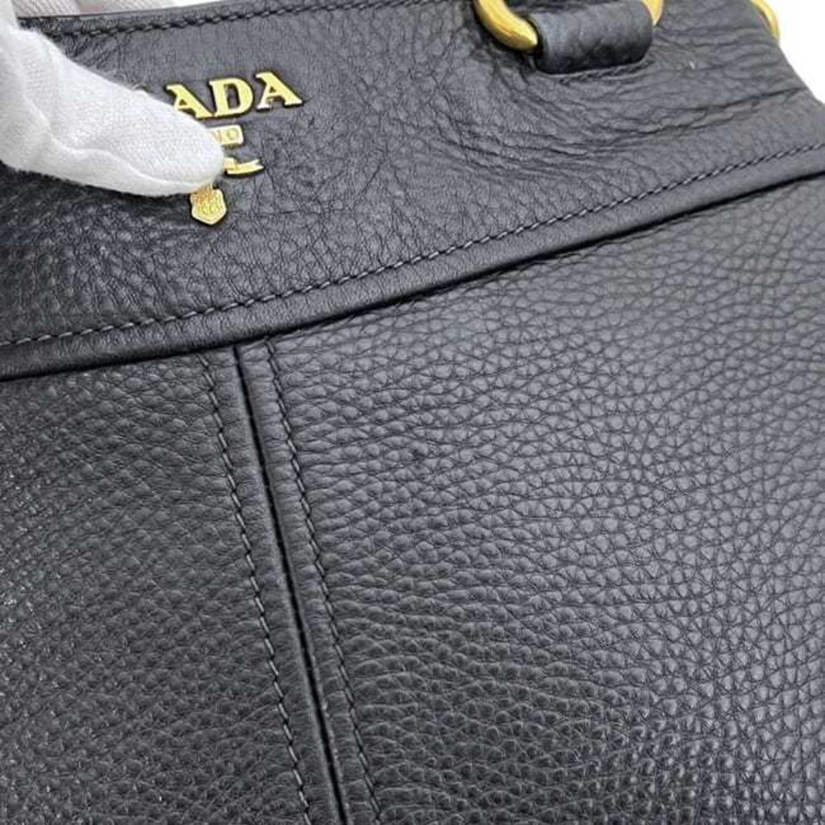 Prada Black Nero Leather Tote Bag (Pre-Owned)