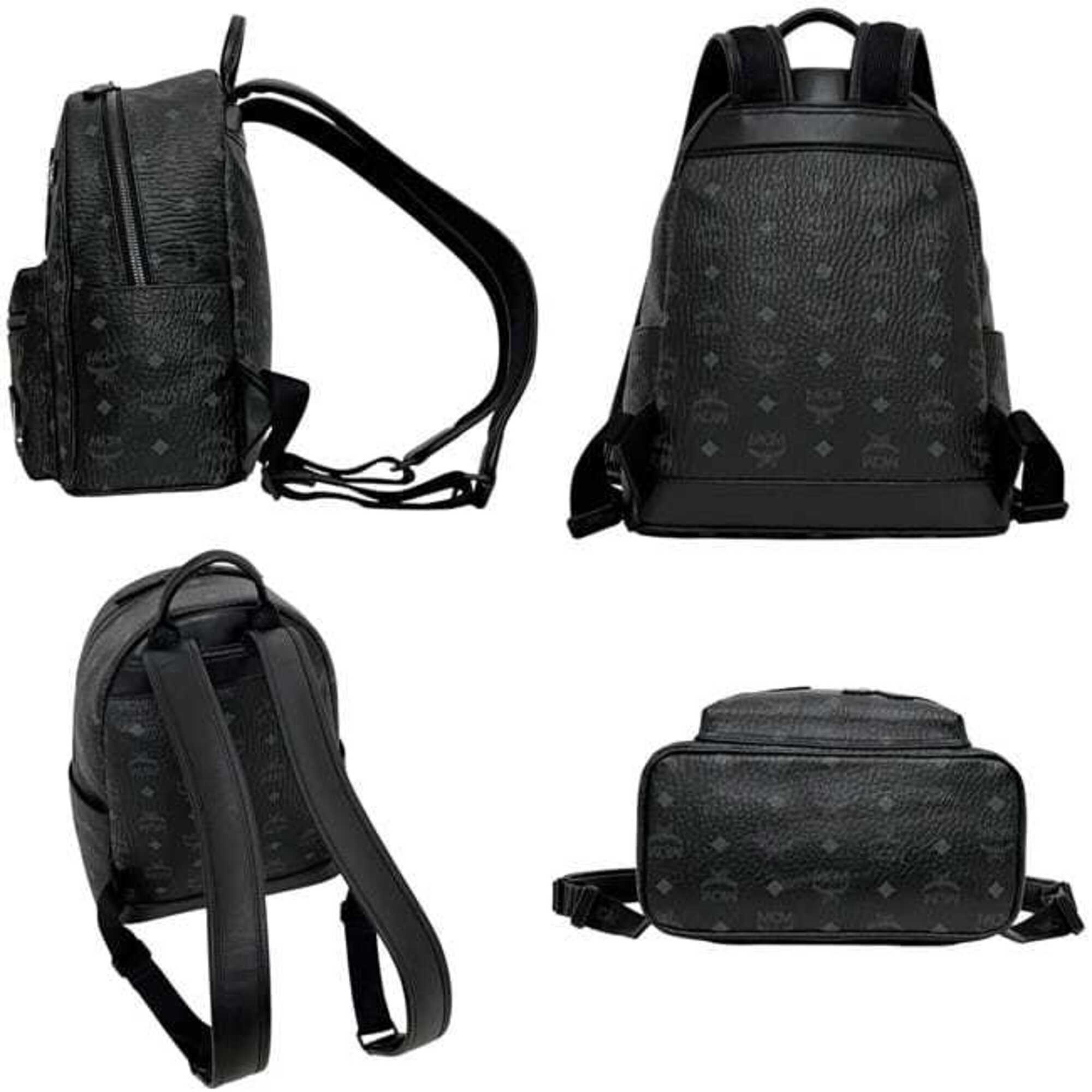 Mcm Black Leather Backpack (Pre-Owned)
