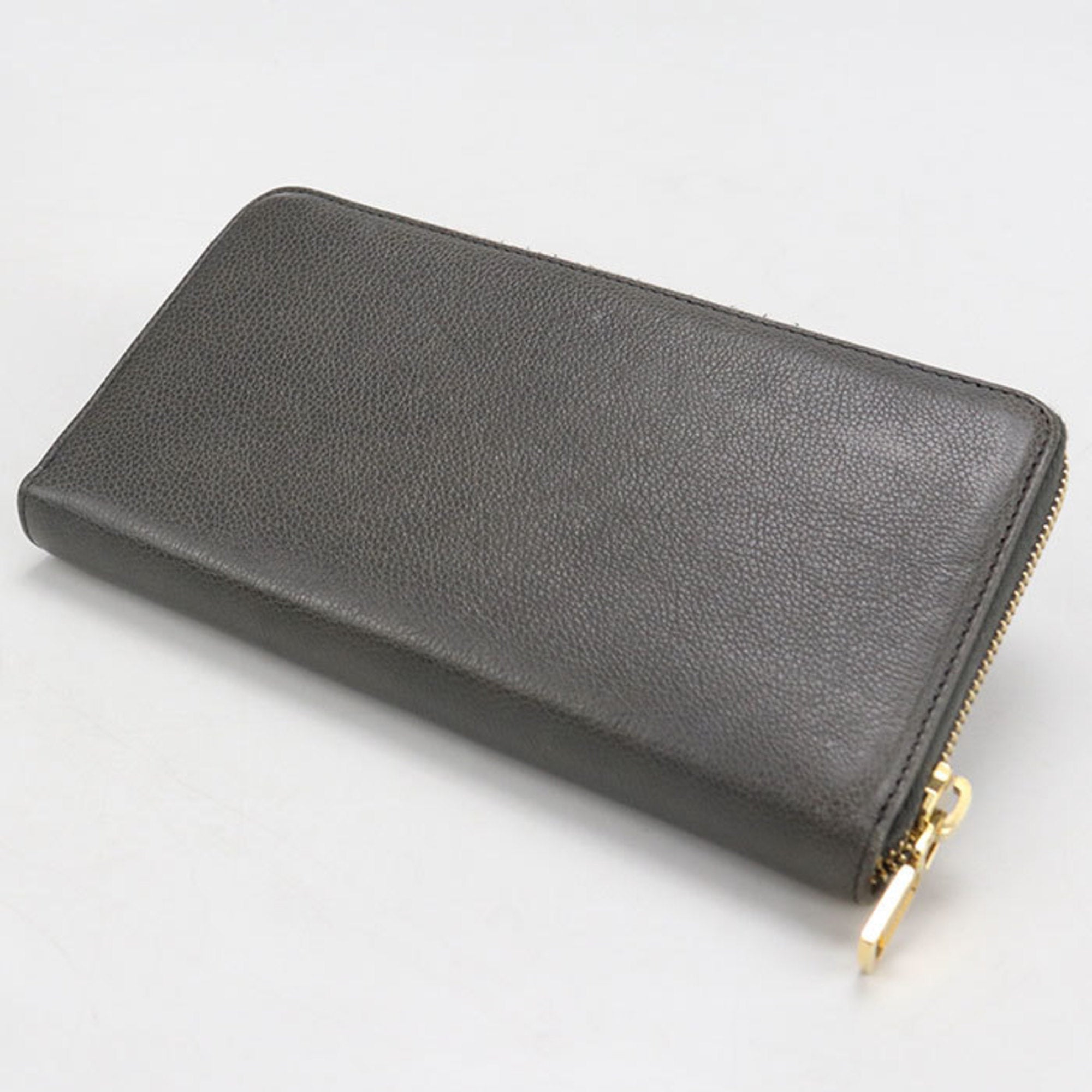 Saint Laurent Gray Leather Coin Purse/Coin Case (Pre-Owned)