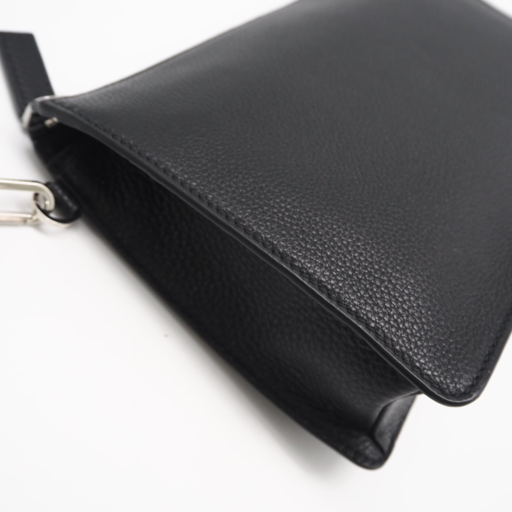 Prada Black Leather Beach Bag Clutch Bag (Pre-Owned)