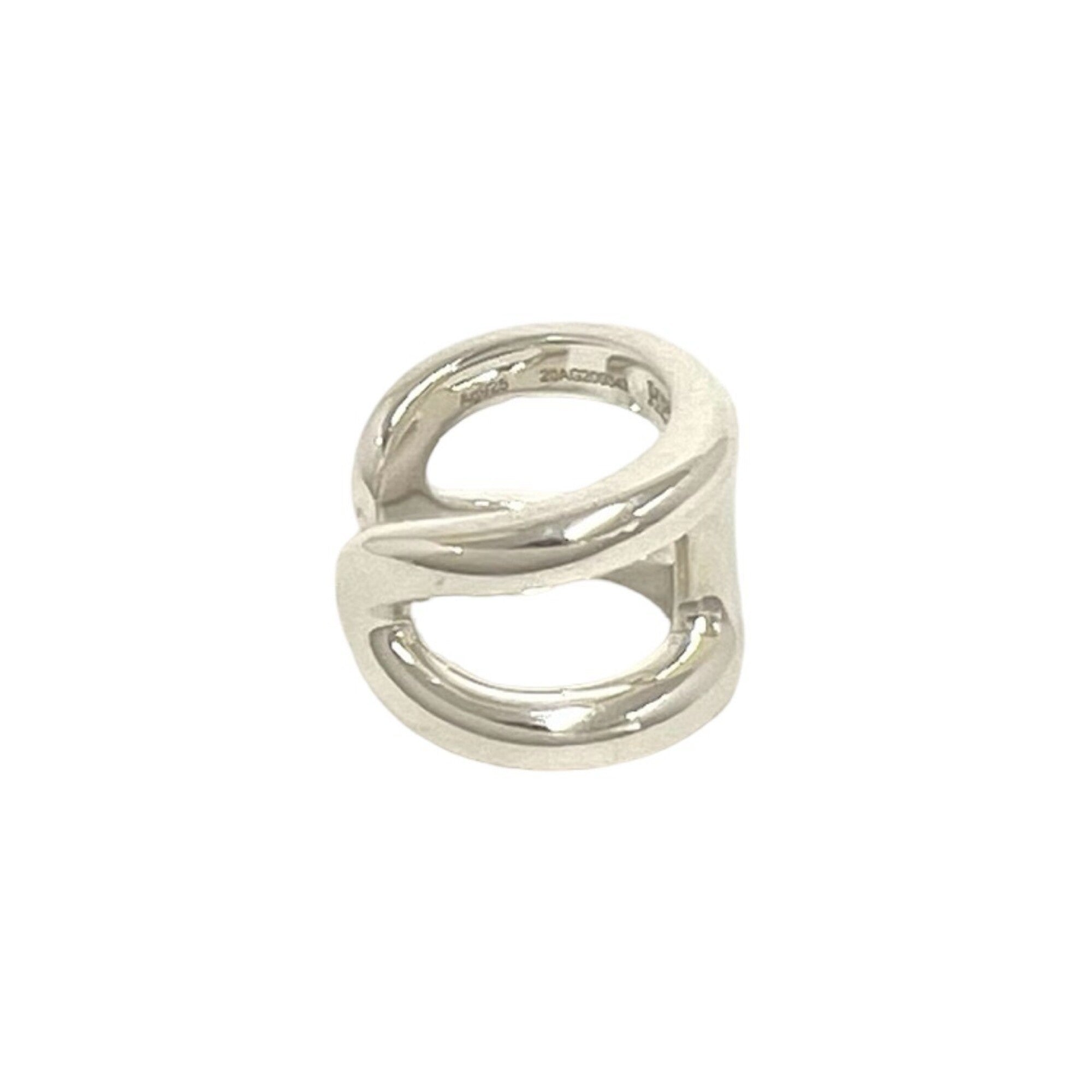 Hermes Silver Silver 925 Band Ring (Pre-Owned)