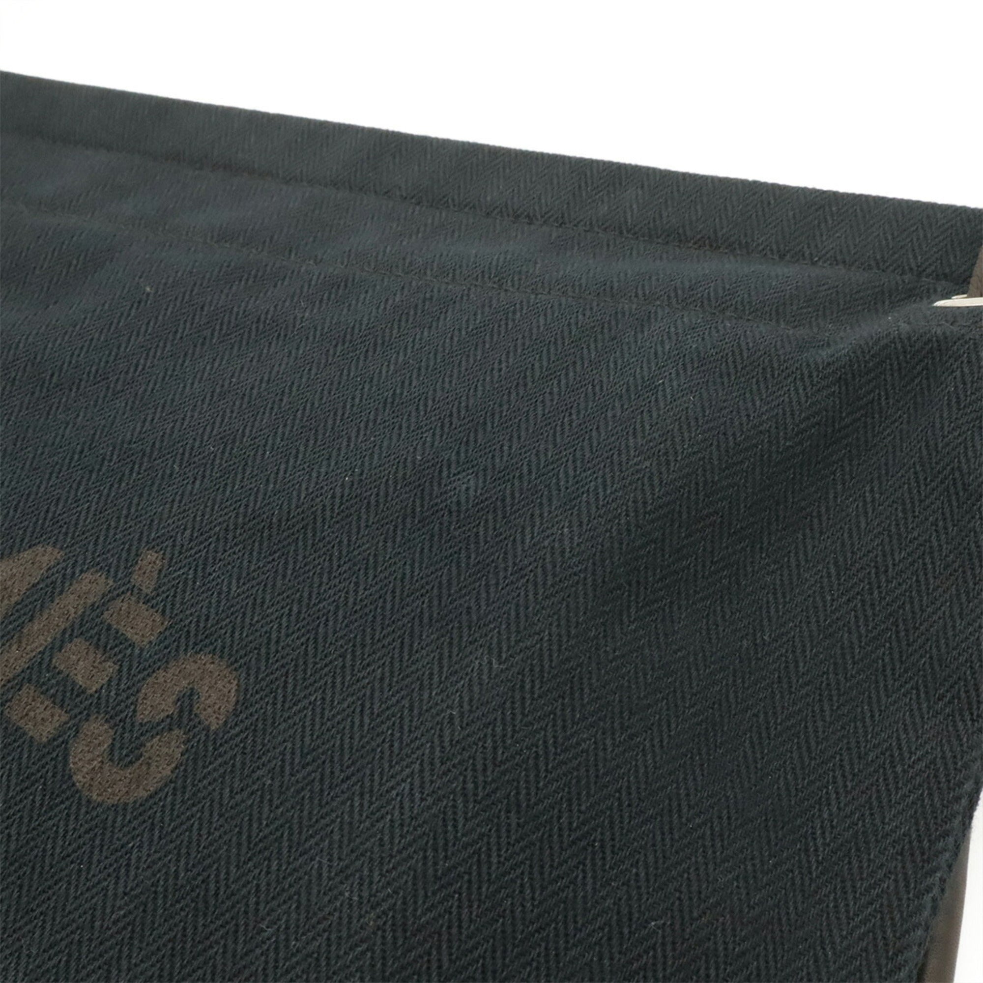 Hermes Black Brown Dark Brown Toile Chevron Backpack Shoulder Bag (Pre-Owned)