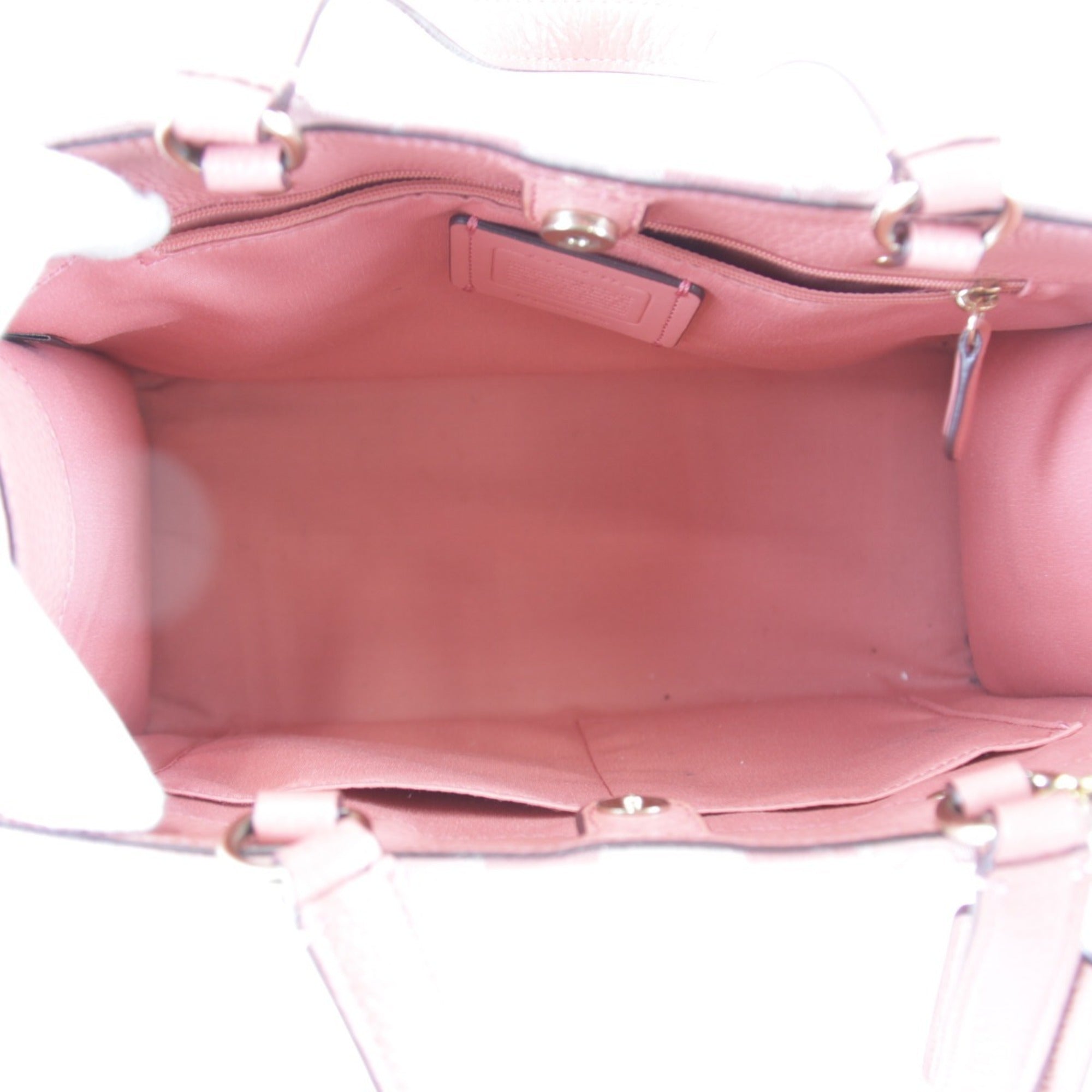 Coach Pink Canvas Leather Shoulder Bag (Pre-Owned)