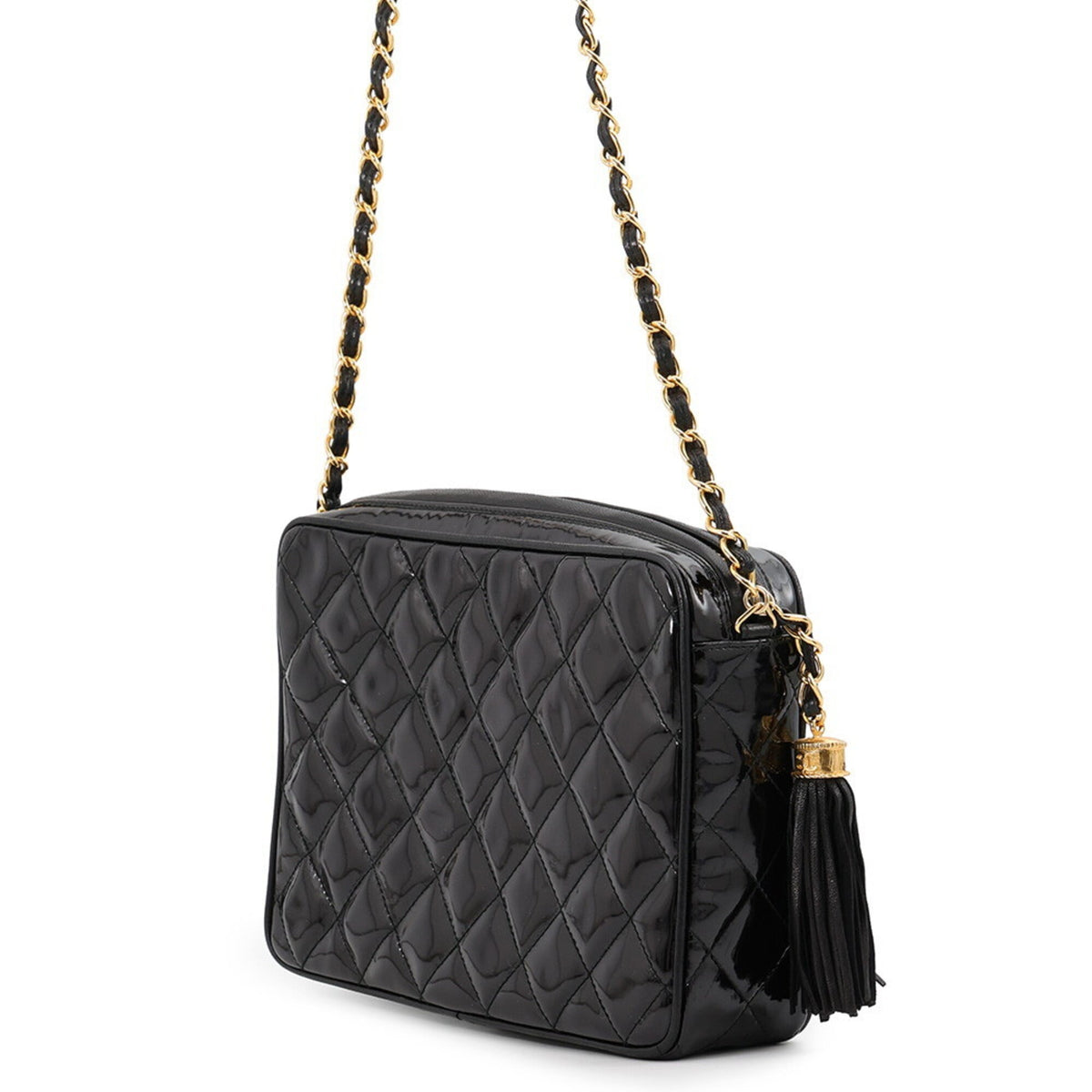 Chanel Black Patent Leather Shoulder Bag (Pre-Owned)