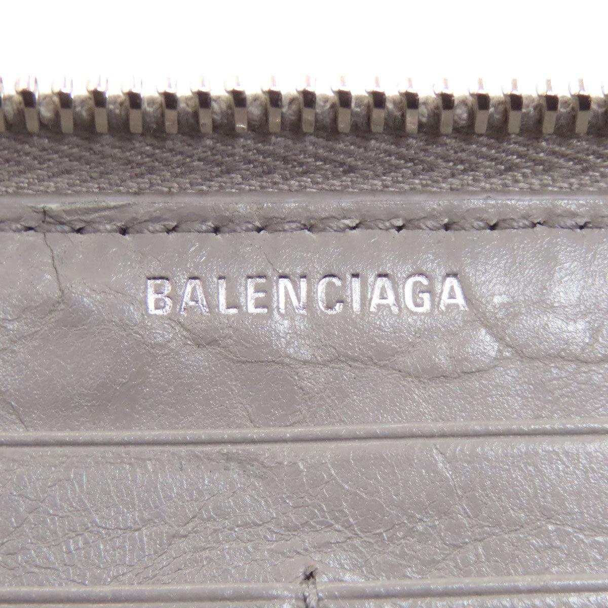 Balenciaga Gray Leather Long Wallet (Bi-Fold) (Pre-Owned)