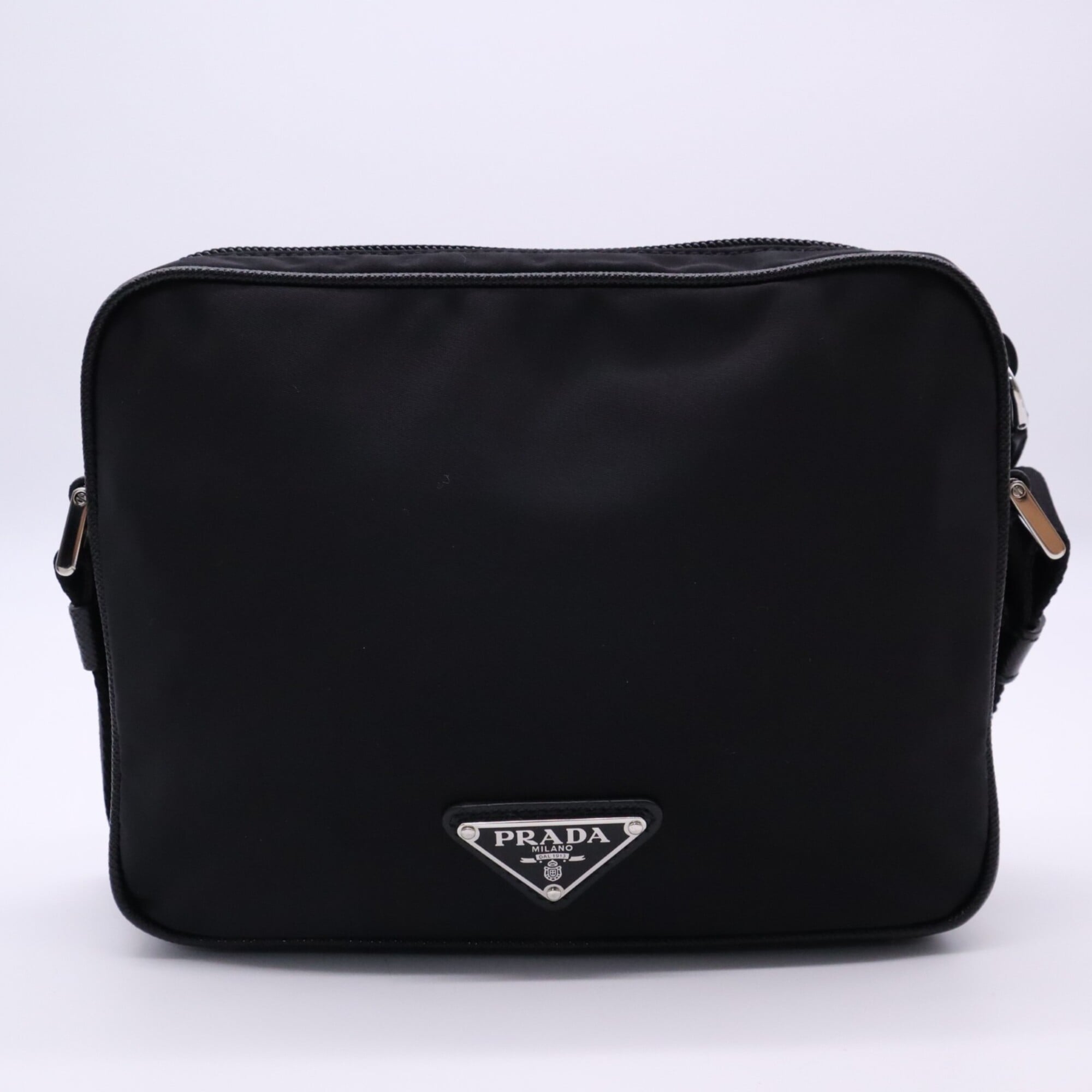Prada Saffiano Black Nero Nylon Saffiano Shoulder Bag (Pre-Owned)