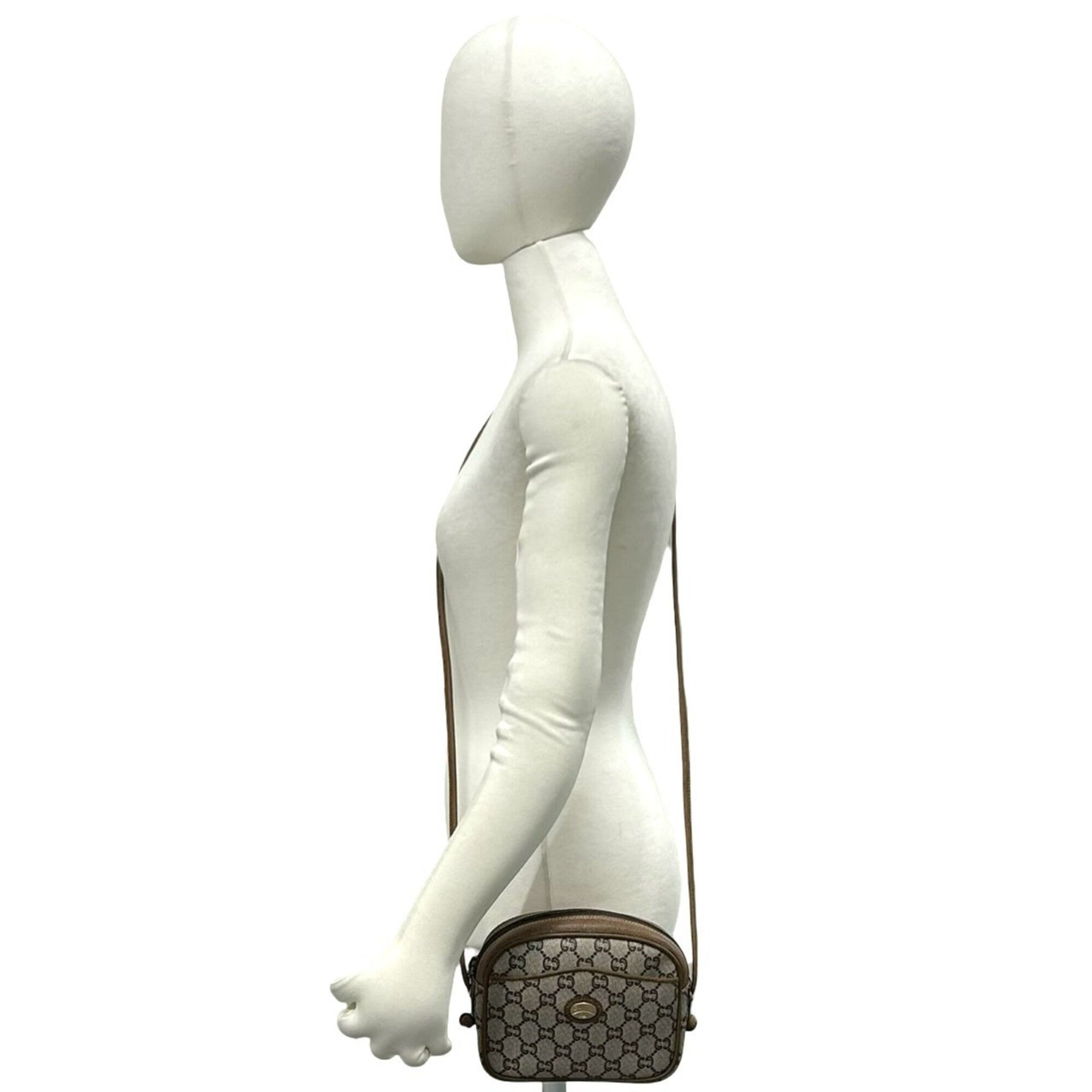 Gucci Brown Leather Pvc Pochette Shoulder Bag (Pre-Owned)