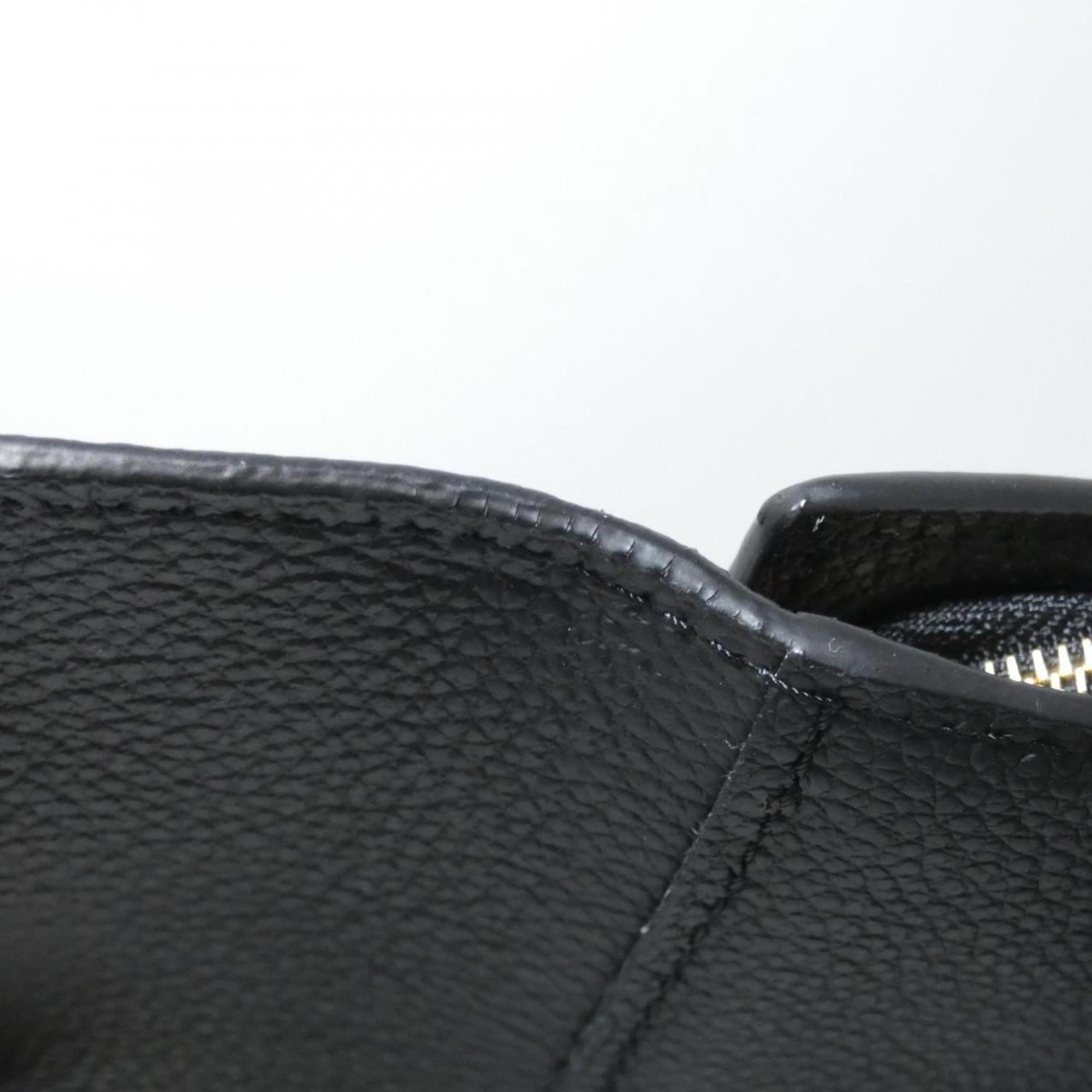 Louis Vuitton Black Leather Wallet (Tri-Fold) (Pre-Owned)