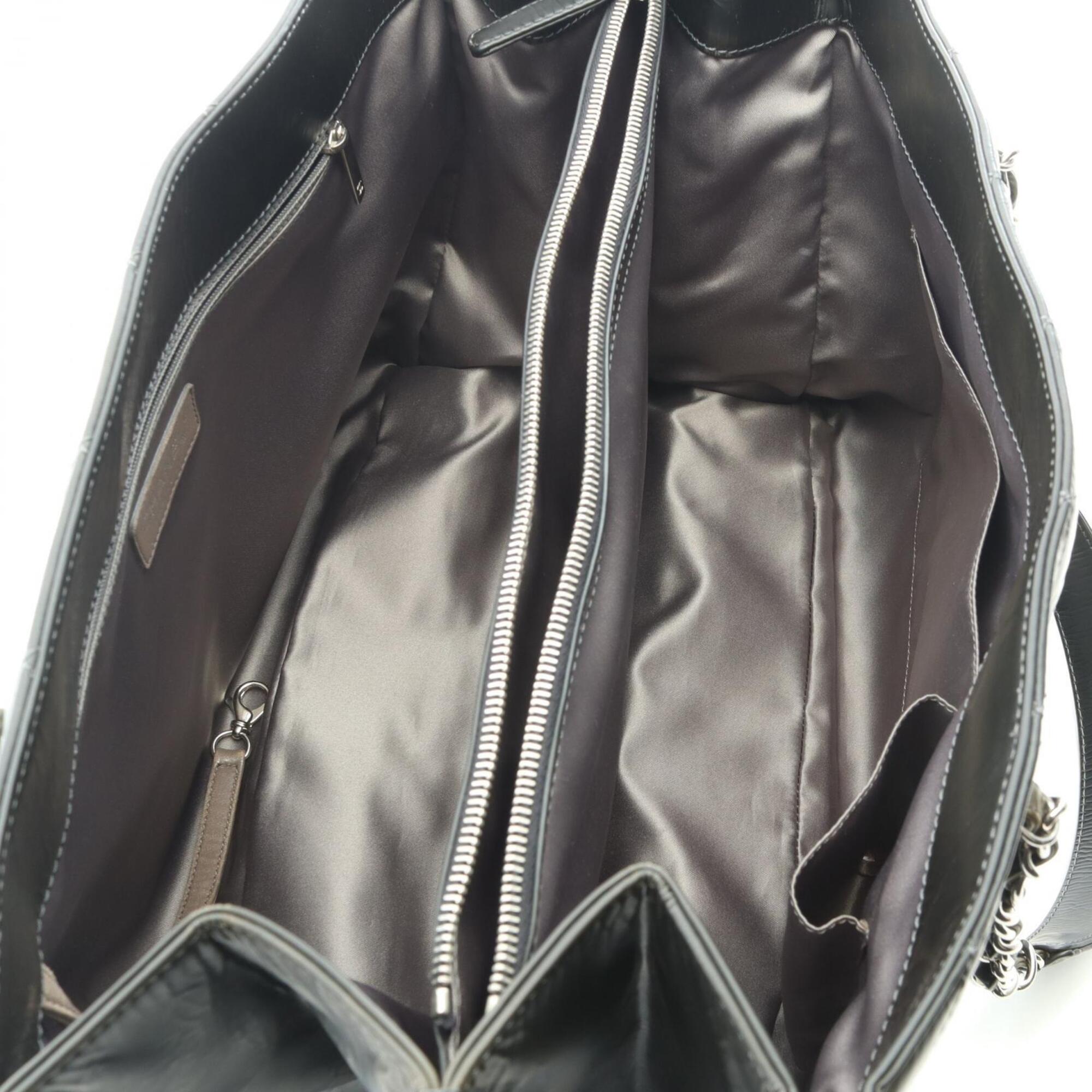 Chanel Black Leather Handbag Tote Bag (Pre-Owned)