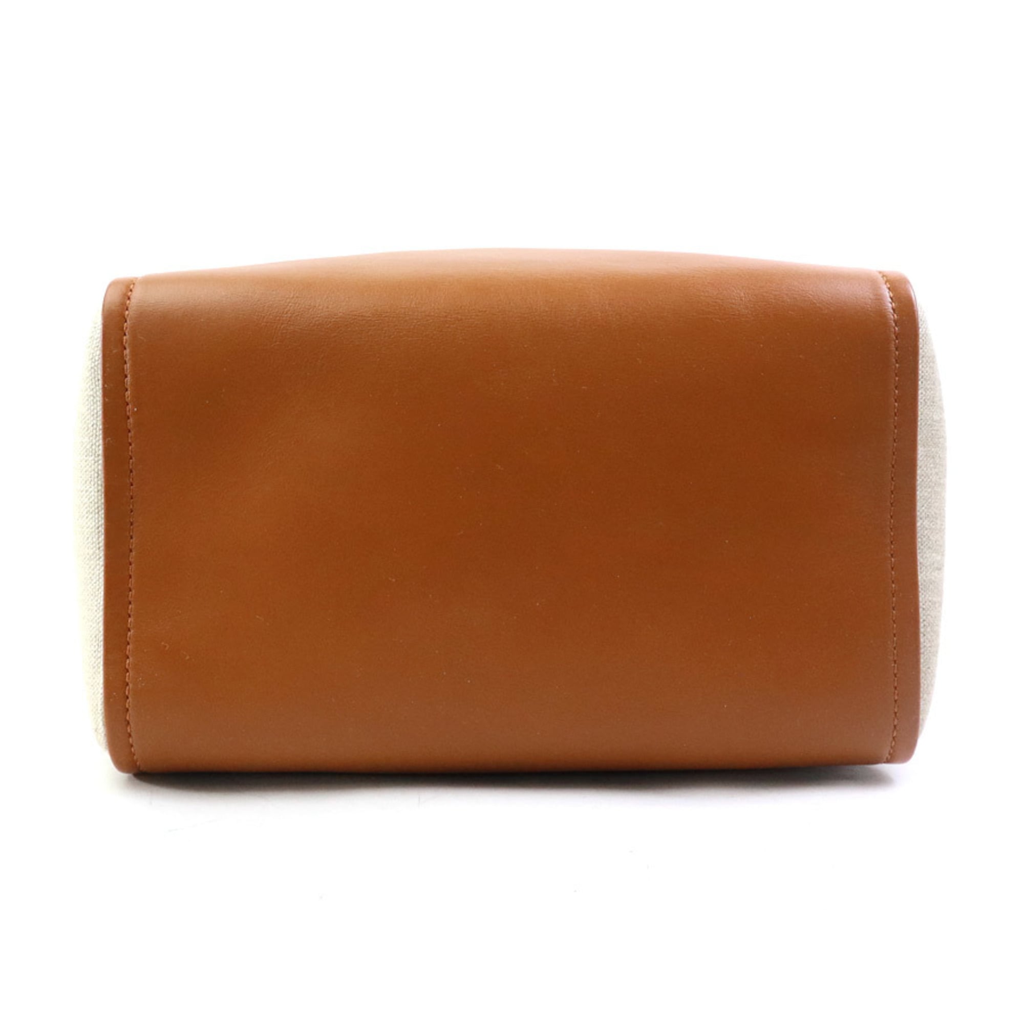 Chloé Beige Brown Leather Canvas Handbag Shoulder Bag (Pre-Owned)