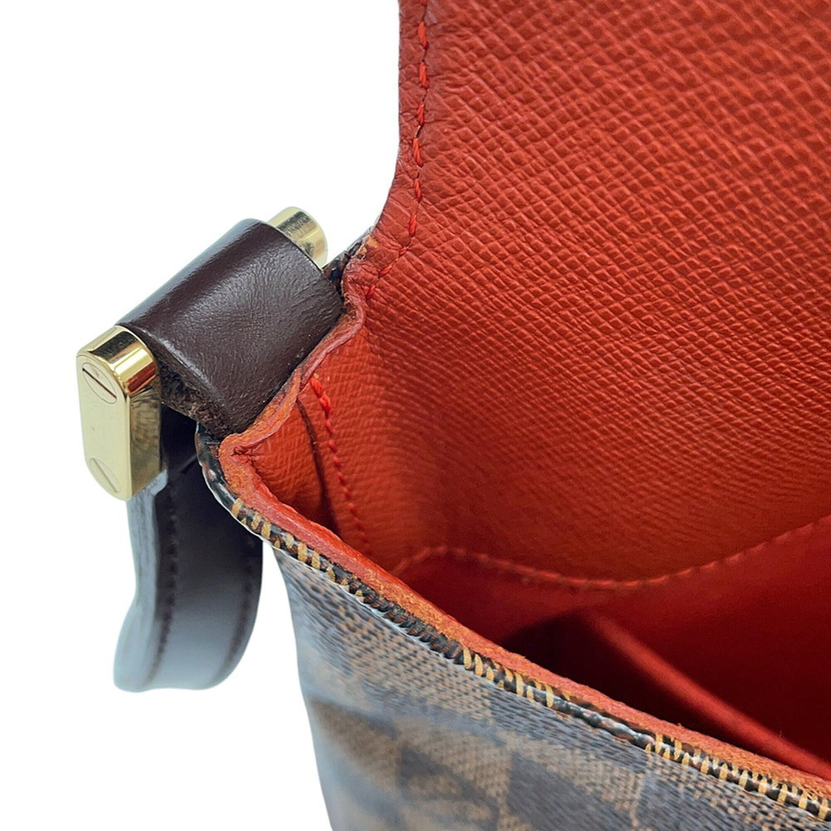 Louis Vuitton Damier Damier Canvas Ebene Orange Shoulder Bag (Pre-Owned)