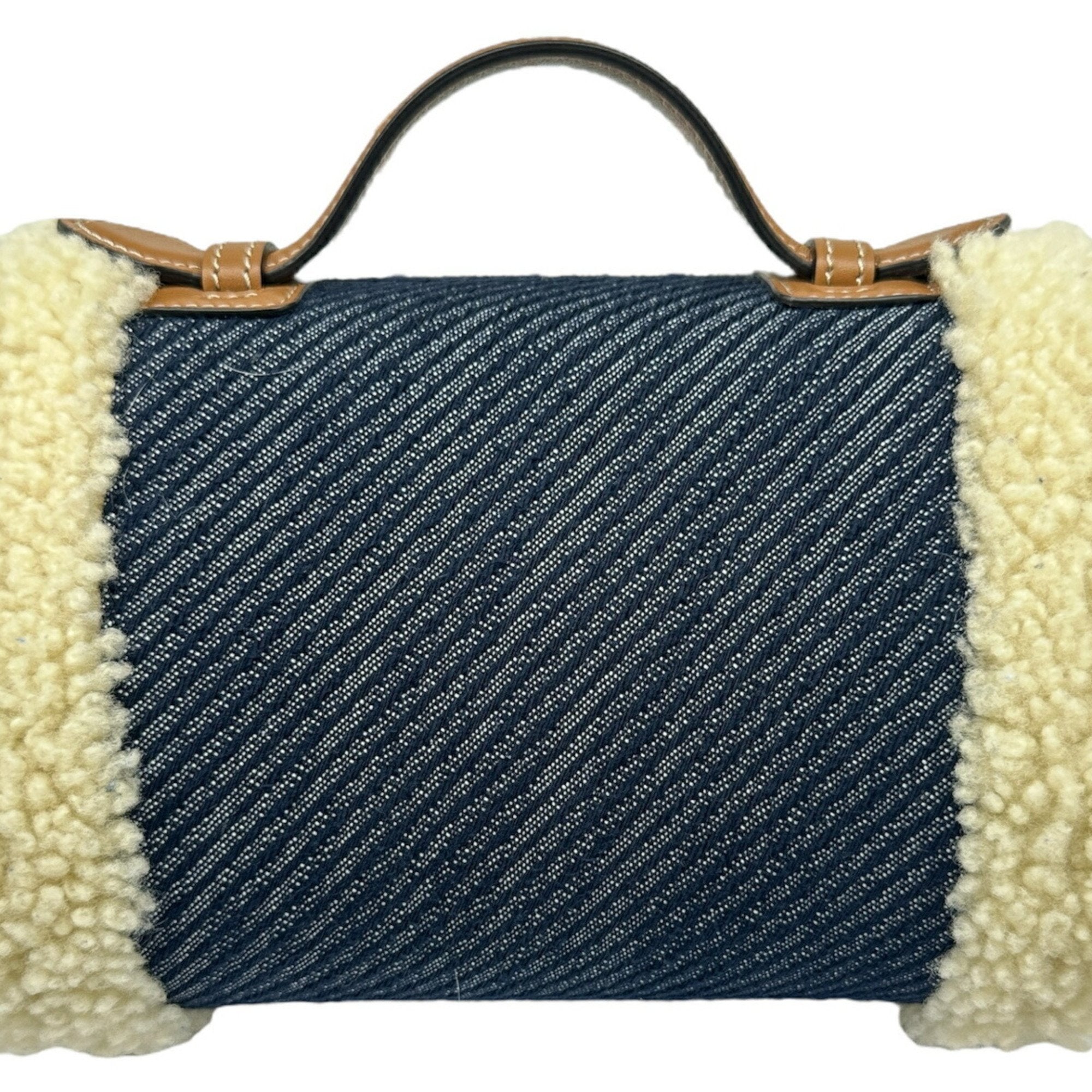 Tod's Denim Fur Shoulder Bag (Pre-Owned)