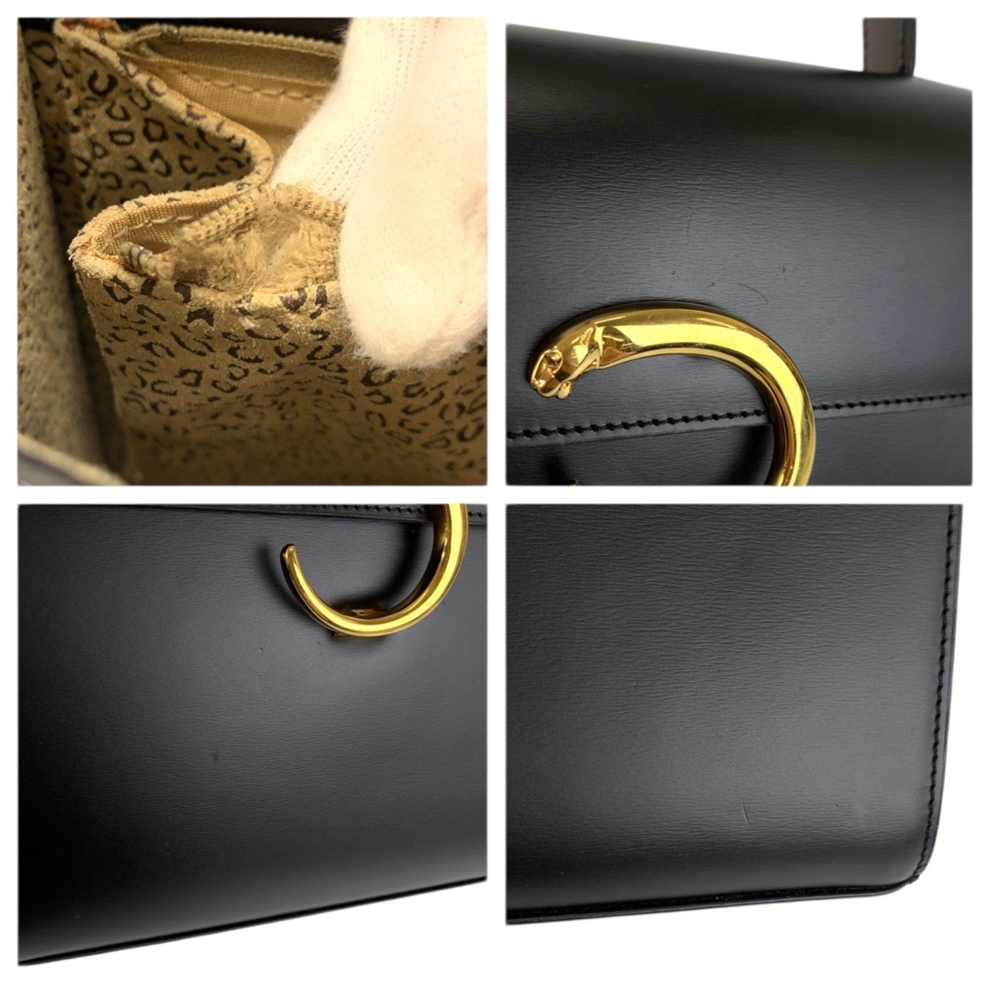 Cartier Black Leather Handbag (Pre-Owned)