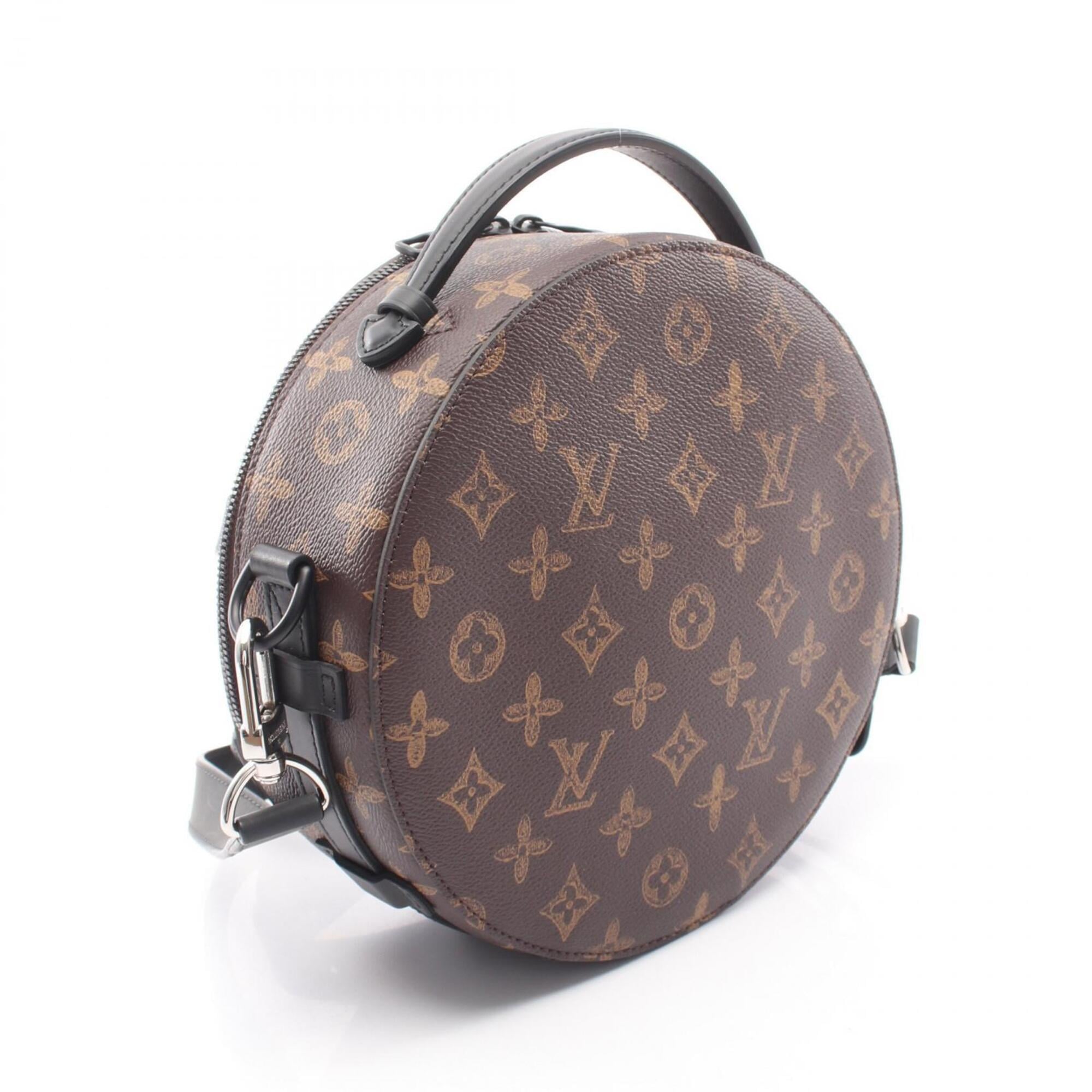 Louis Vuitton Black Brown Coated Canvas Leather Handbag (Pre-Owned)