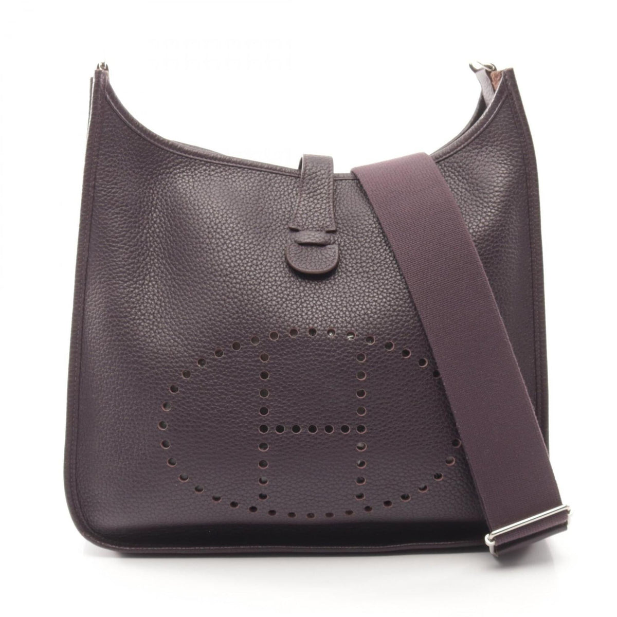Hermes Purple Raisin Taurillon Clemence Leather Shoulder Bag (Pre-Owned)