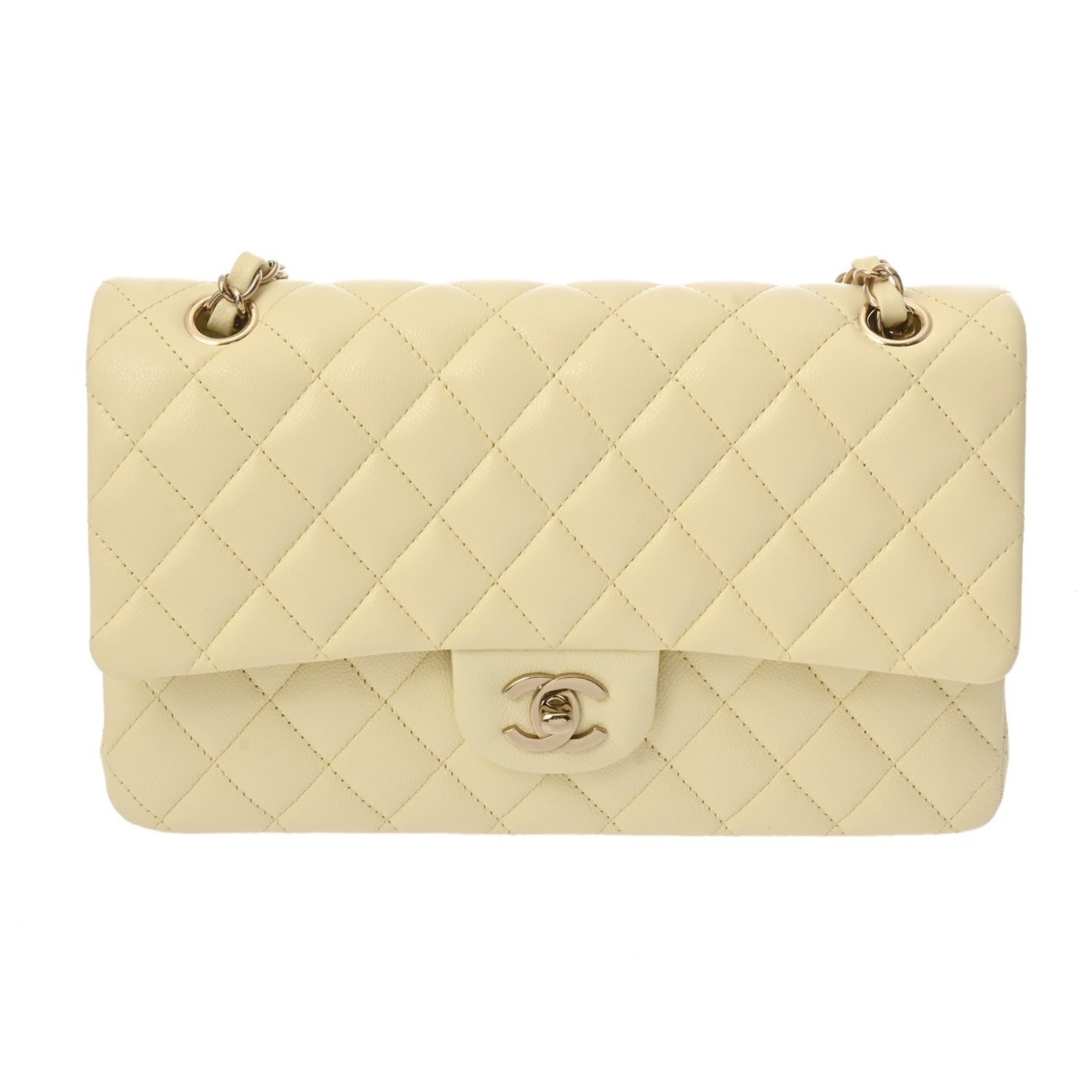 Chanel Yellow Grained Calfskin Handbag Shoulder Bag (Pre-Owned)