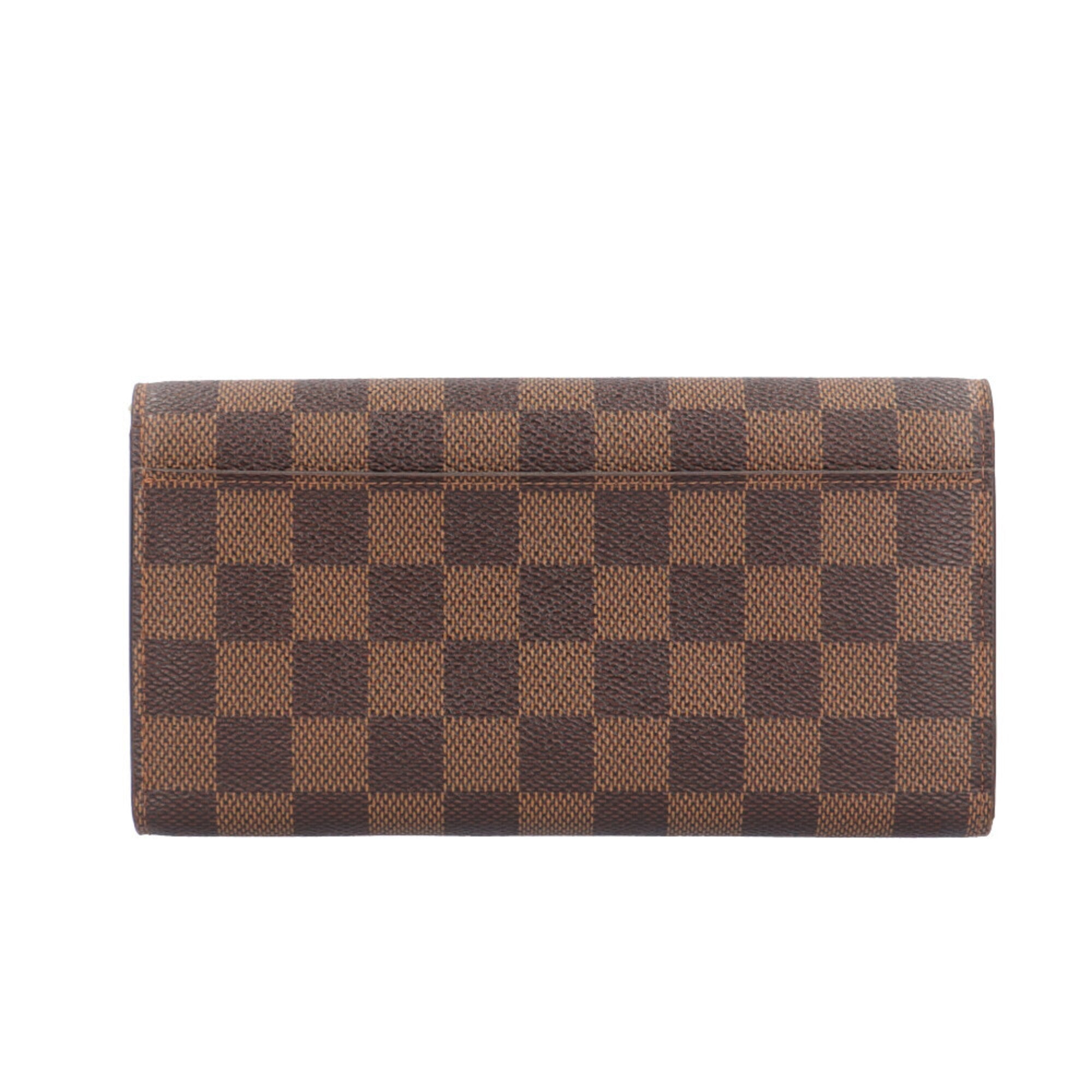 Louis Vuitton Brown Damier Canvas Long Wallet (Tri-Fold) (Pre-Owned)
