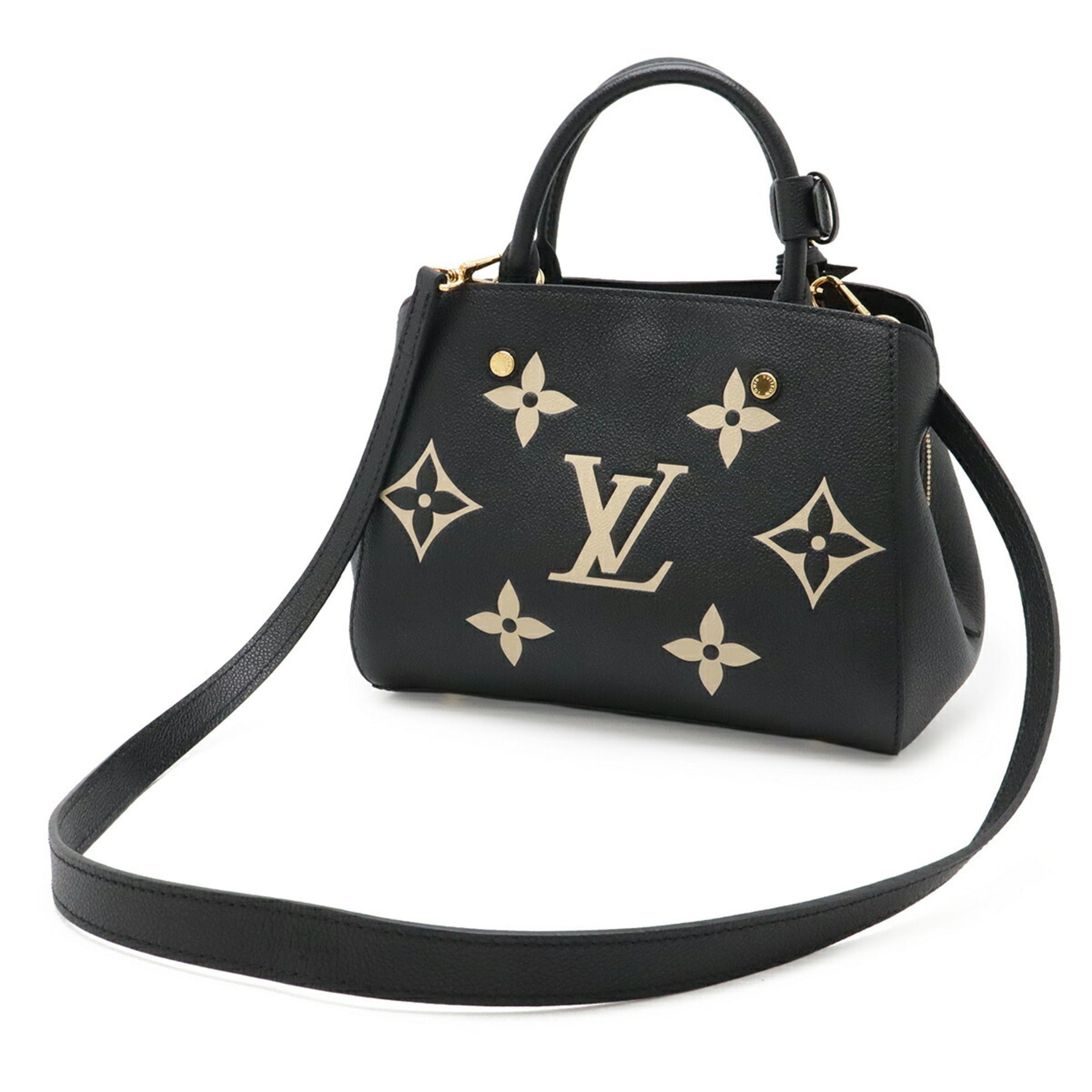 Louis Vuitton Beige Black Noir Monogram Empreinte Handbag Shoulder Bag (Pre-Owned)