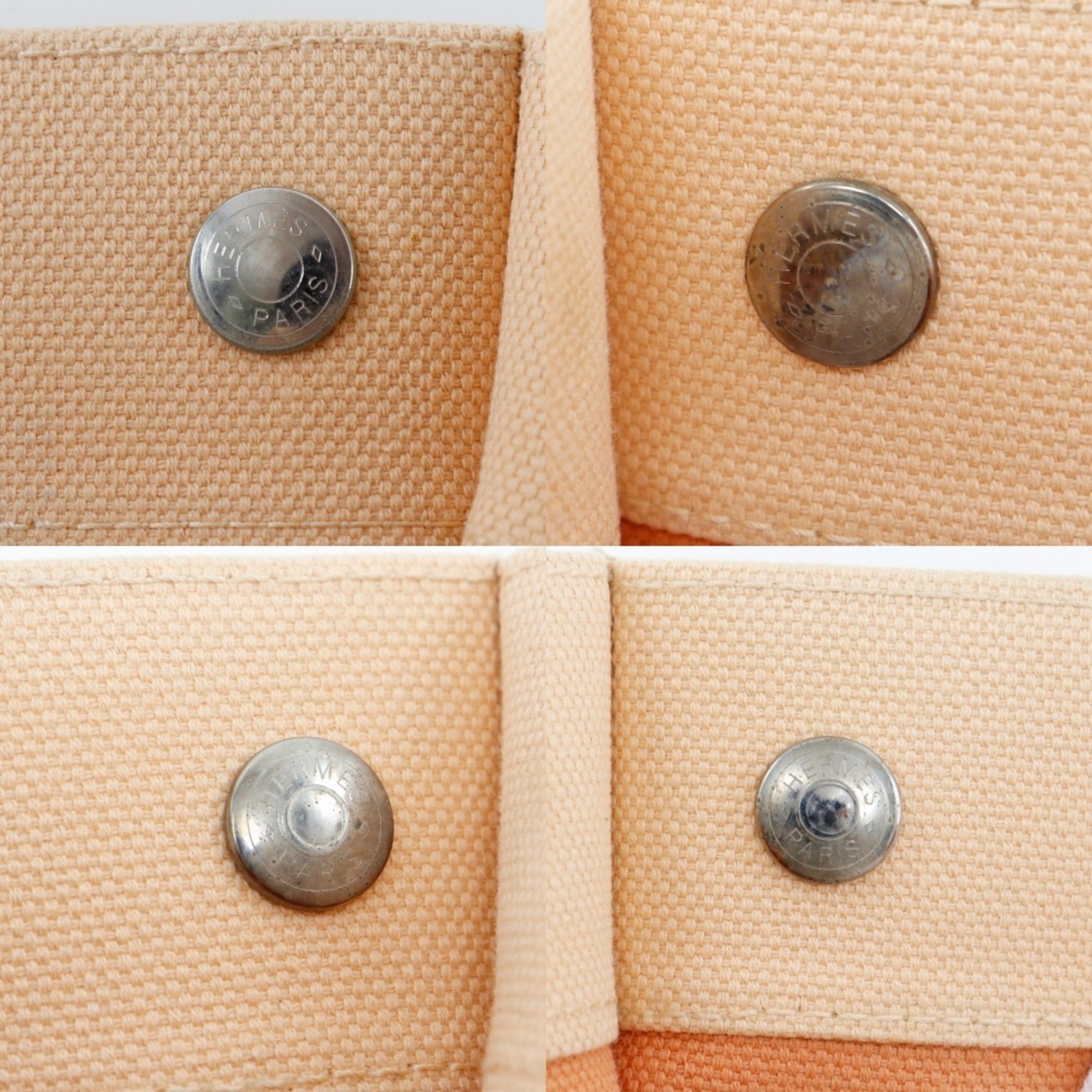 Hermes Orange Canvas Handbag (Pre-Owned)