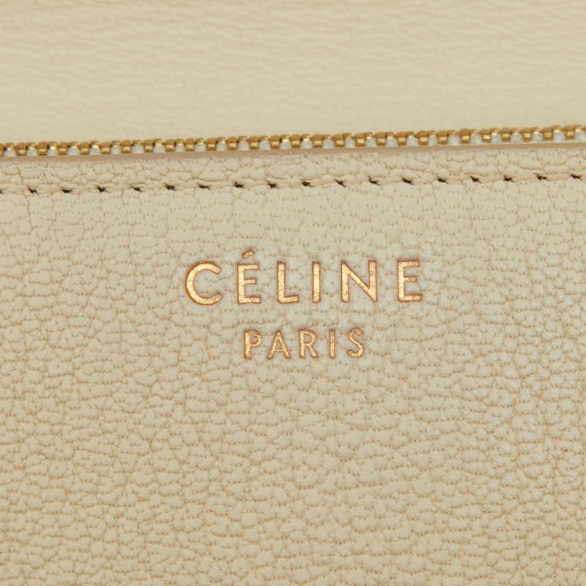 Celine Ivory Leather Shoulder Bag (Pre-Owned)