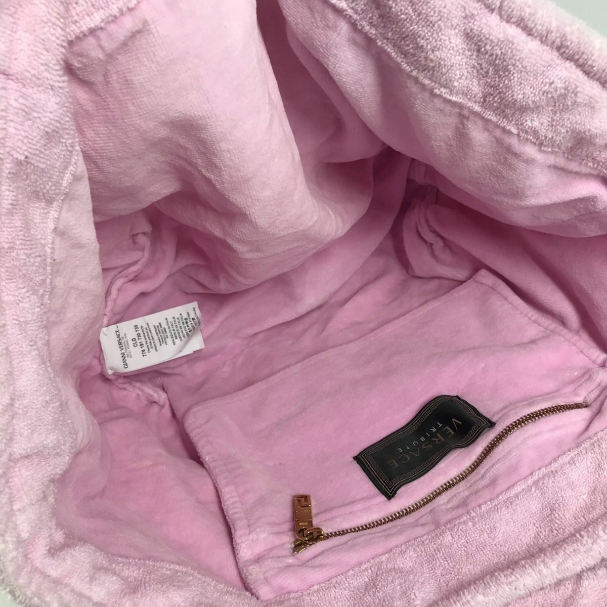 Versace Pink Cotton Boston Bag Shoulder Bag Tote Bag (Pre-Owned)