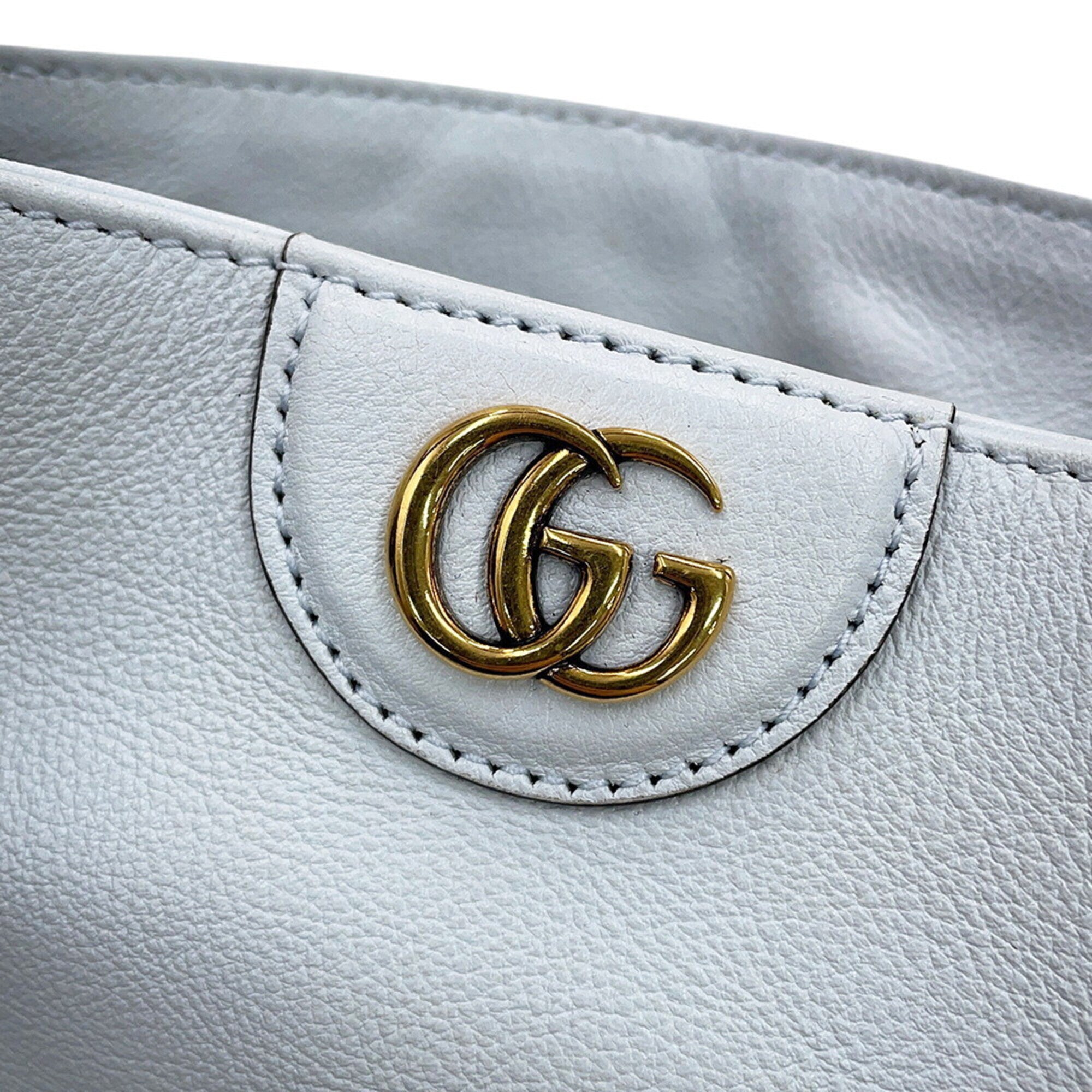 Gucci Light Blue Bamboo Leather Handbag (Pre-Owned)