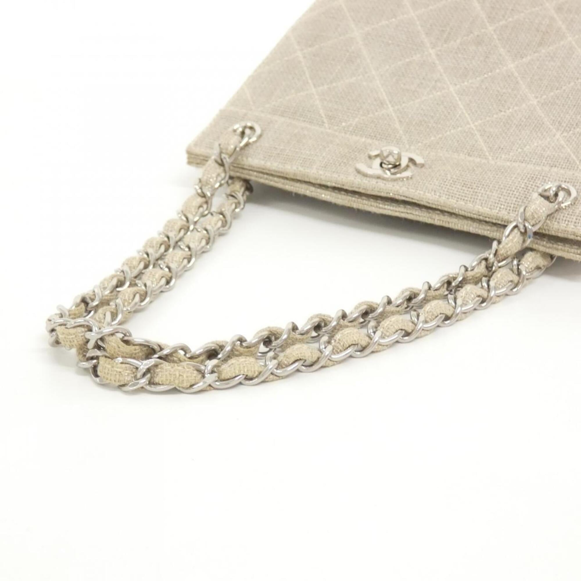 Chanel Beige Linen Handbag (Pre-Owned)