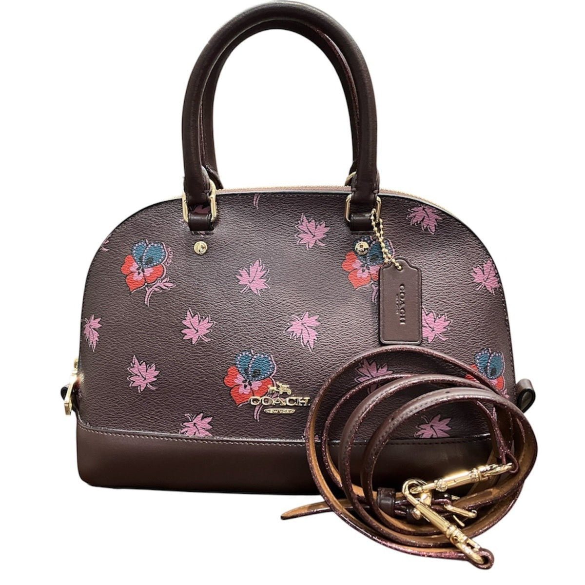 Coach Red Color Wine Pvc Leather Shoulder Bag (Pre-Owned)