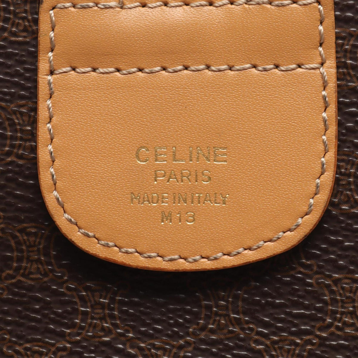 Celine Beige Brown Coated Canvas Handbag (Pre-Owned)