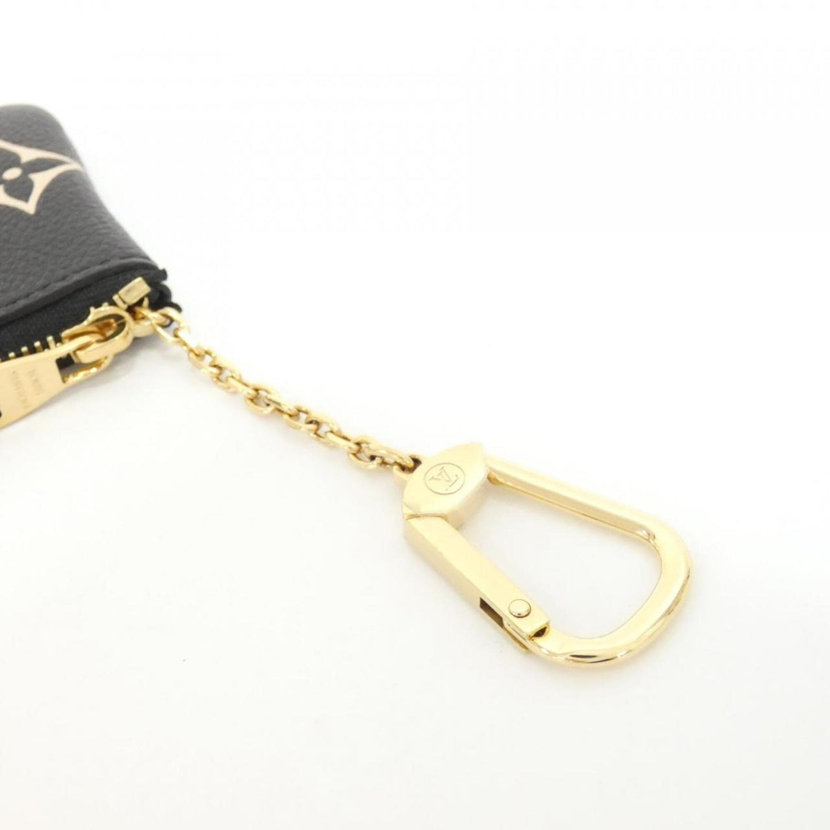 Louis Vuitton Beige Black Leather Coin Purse/Coin Case (Pre-Owned)