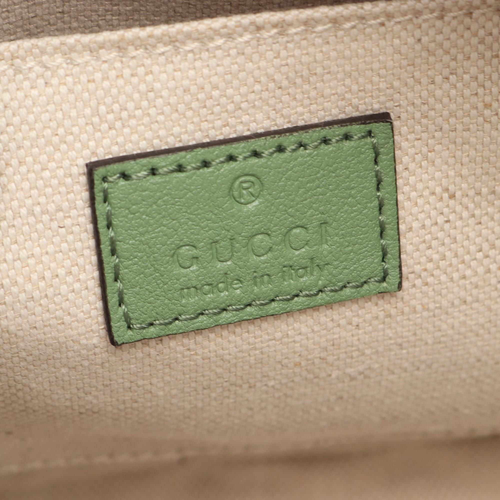 Gucci Green Leather Handbag Shoulder Bag (Pre-Owned)