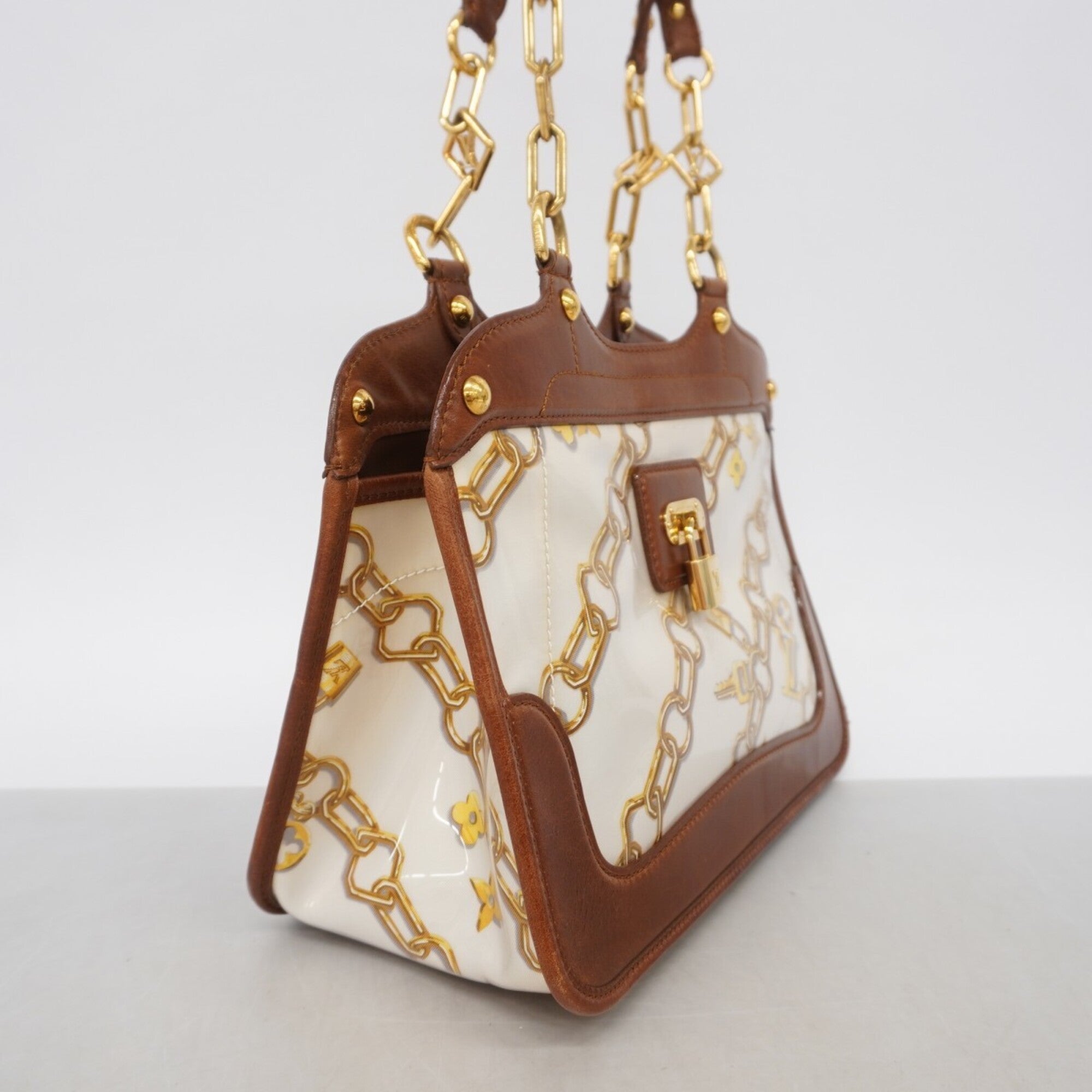 Louis Vuitton Blanc Brown Handbag (Pre-Owned)
