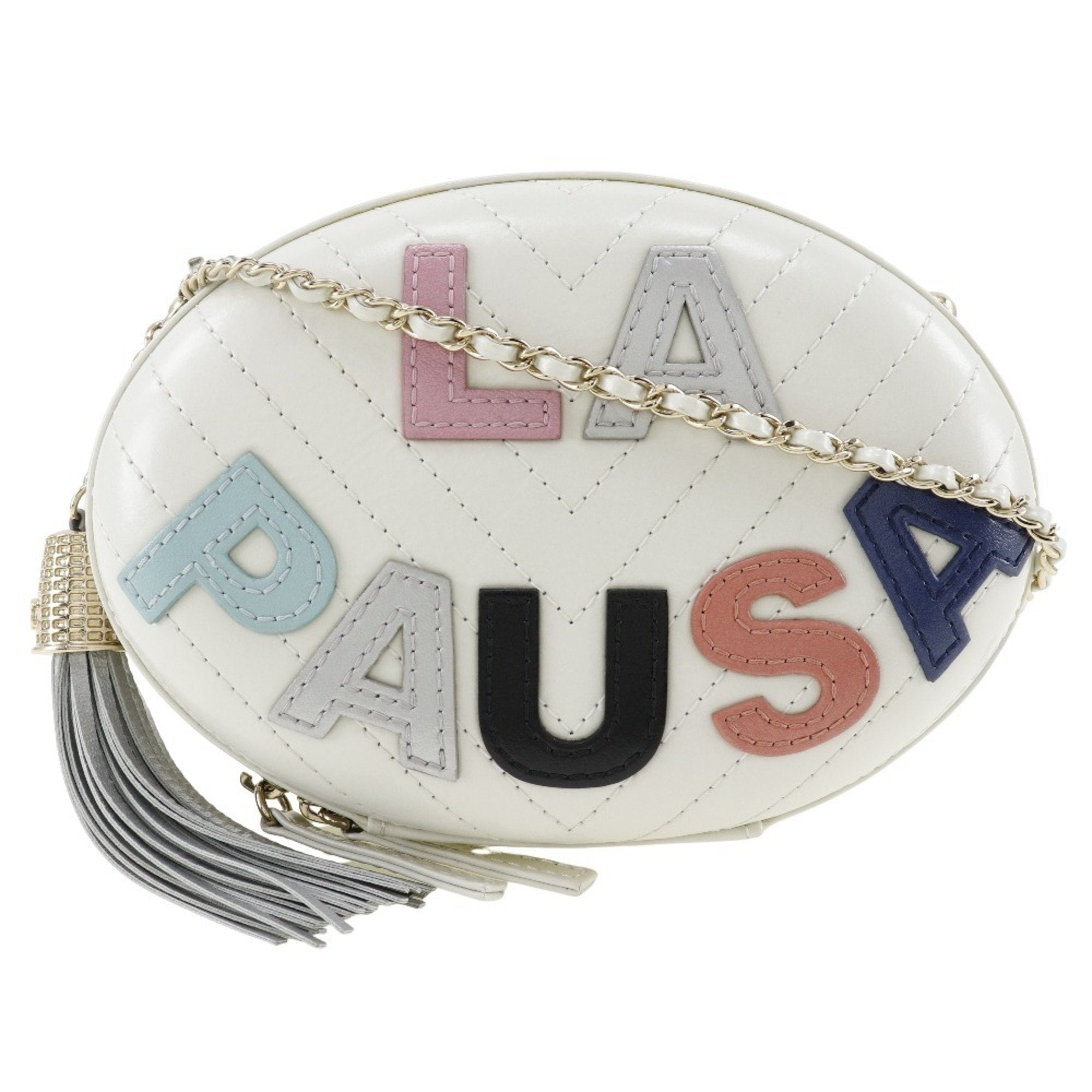 Chanel White Leather Shoulder Bag (Pre-Owned)