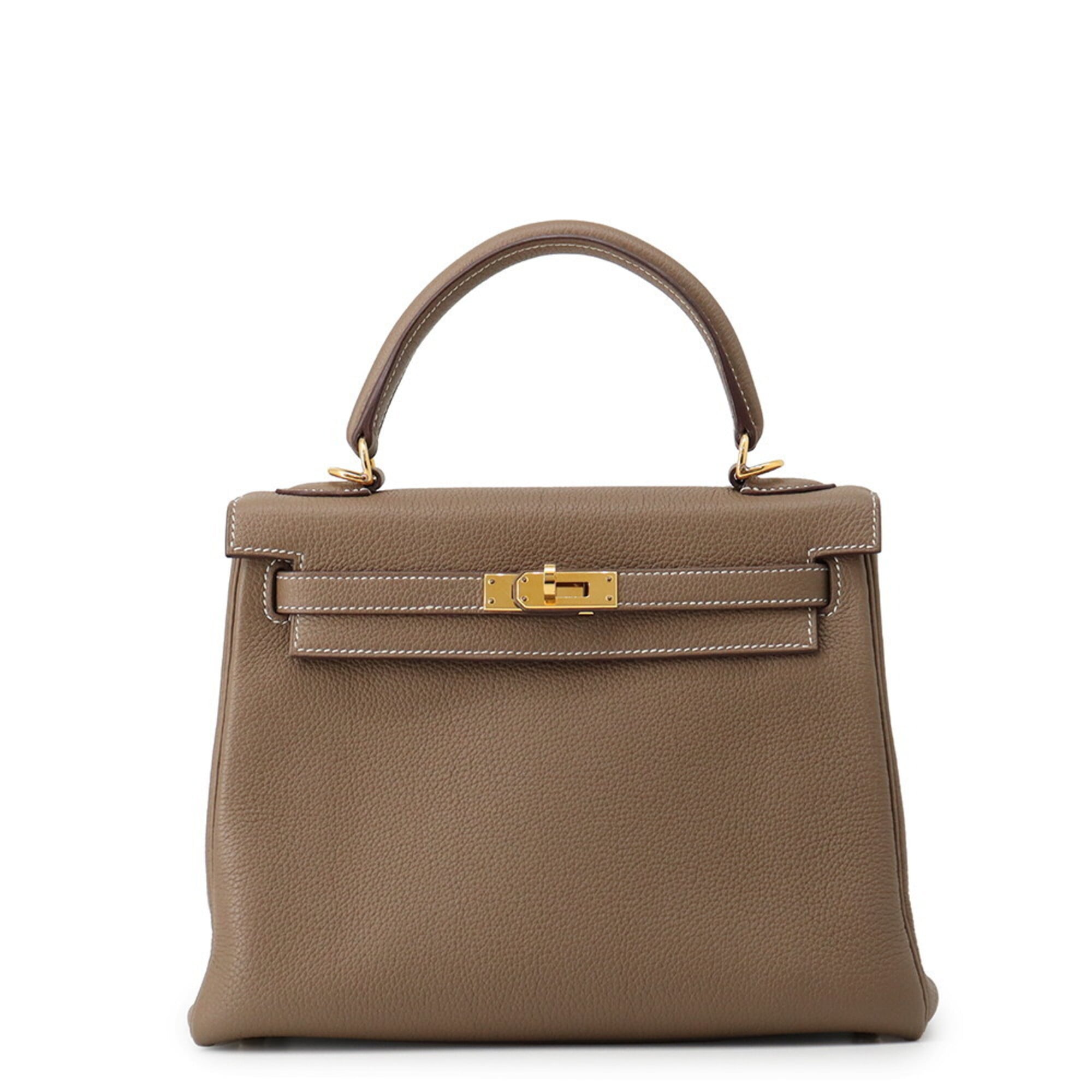 Hermes Etoupe Gray Togo Leather Handbag (Pre-Owned)