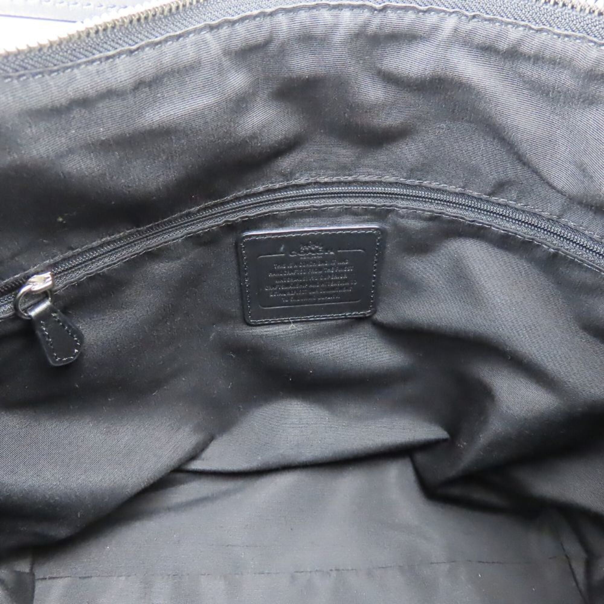 Coach Black Gray Canvas Leather Shoulder Bag (Pre-Owned)