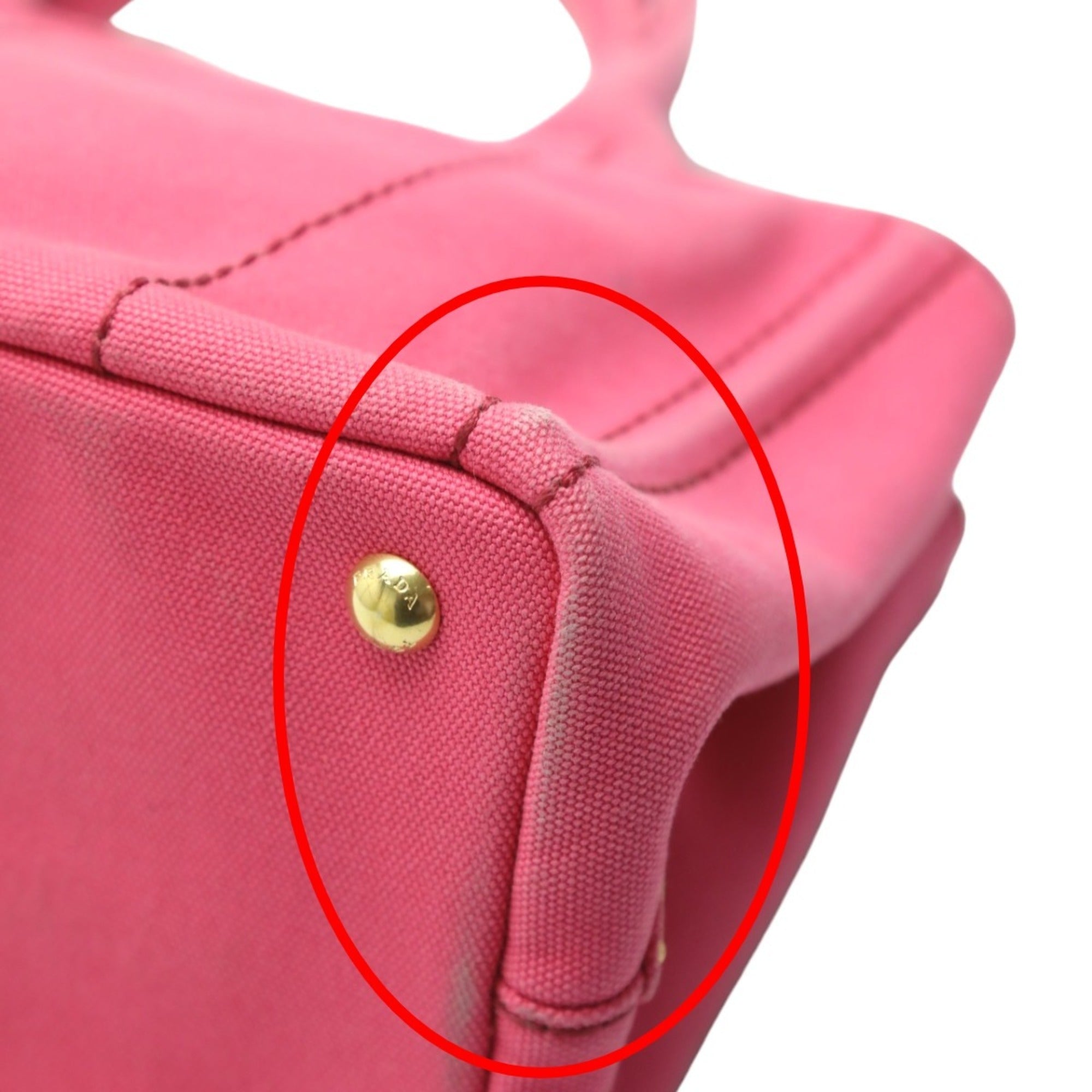 Prada Canapa Pink Cotton Canvas Tote Bag (Pre-Owned)