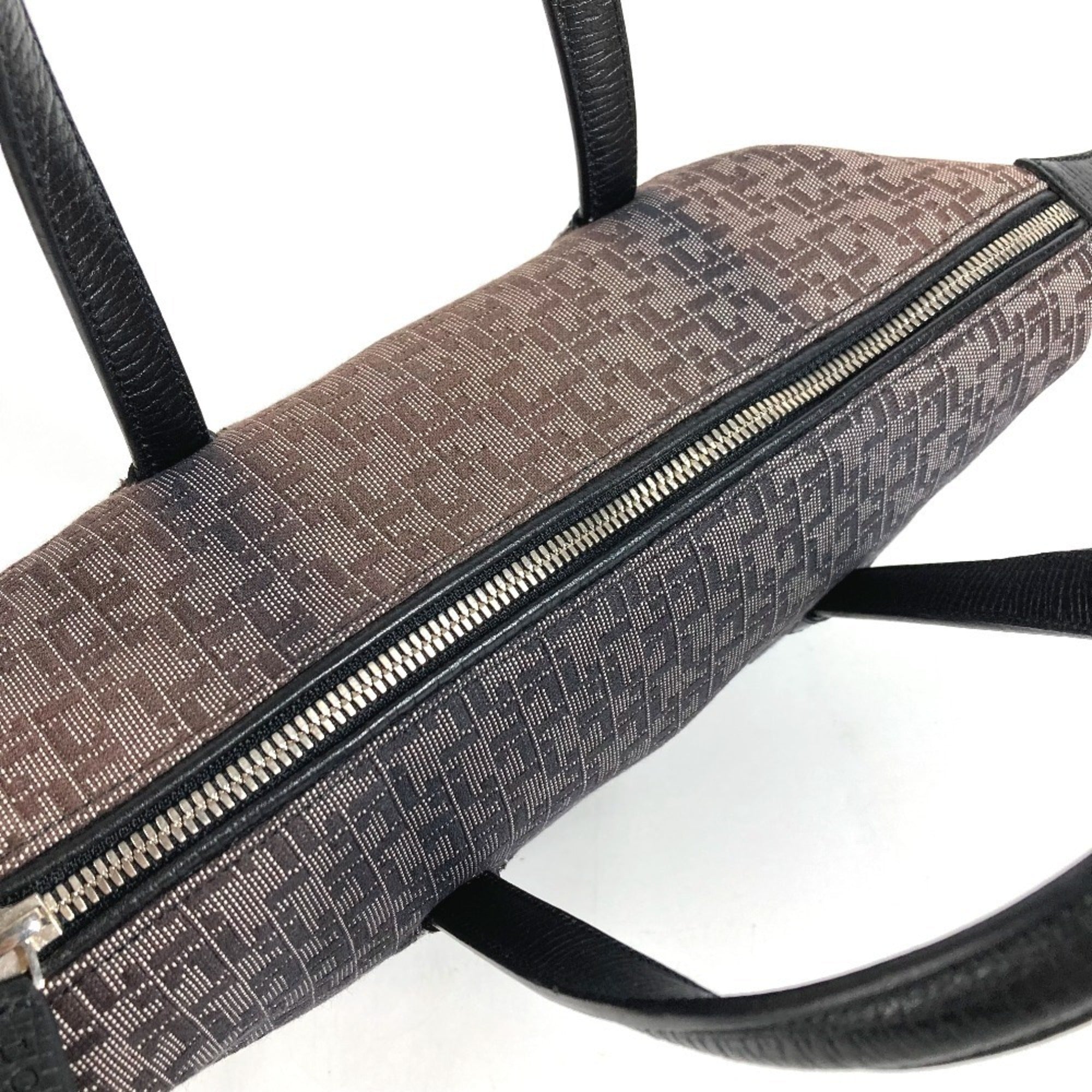 Loewe Black Leather Canvas Handbag Tote Bag (Pre-Owned)